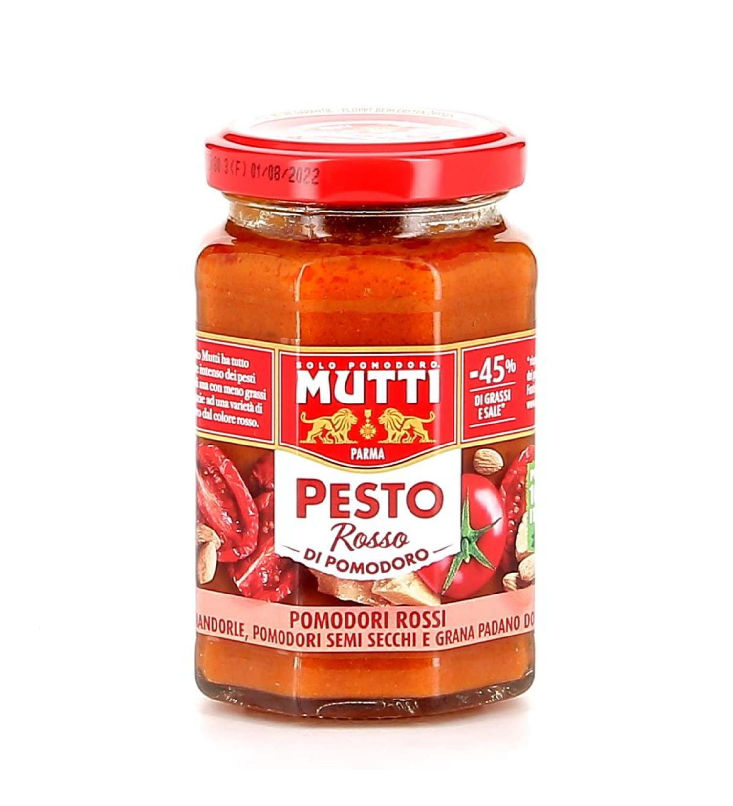 Mutti Pesto Rosso Pomodori Rossi Red Tomato Pesto Pasta Sauce 100% Italian Tomato Jar 180g Sauces with Almonds Tomatoes G - Buy Online on GoSupps.com