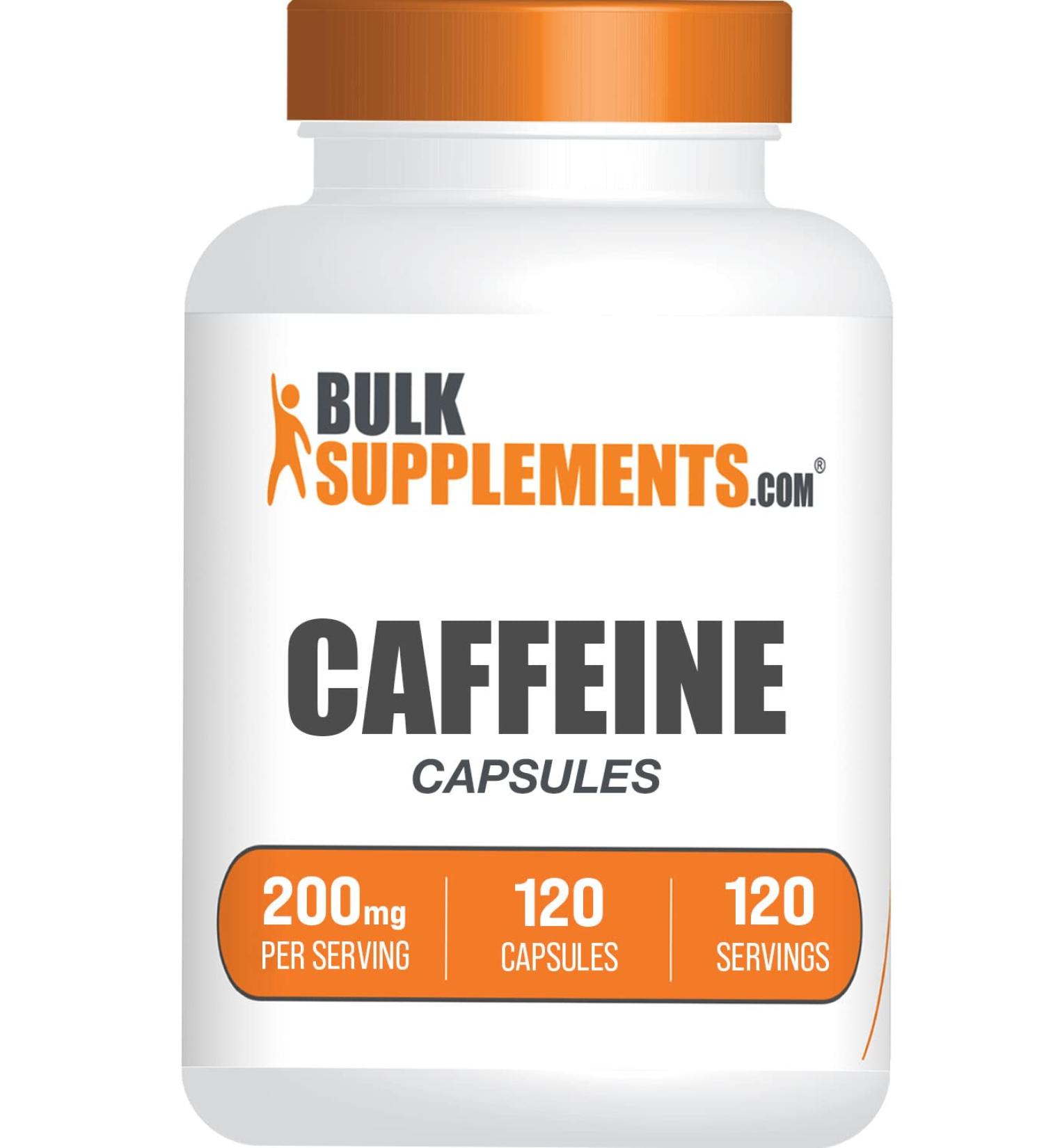 BulkSupplements Caffeine Capsules 200mg - Stay Awake Pills - 120 Capsules, 120-Day Supply - Buy Online on GoSupps.com