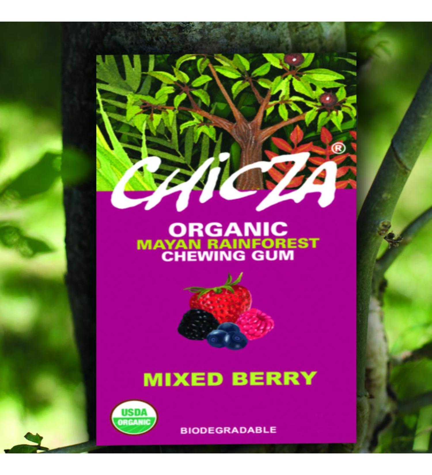 Mixed Berry - CHICZA - Certified Organic Rainforest Chewing Gum (1 Box) - Buy Online on GoSupps.com