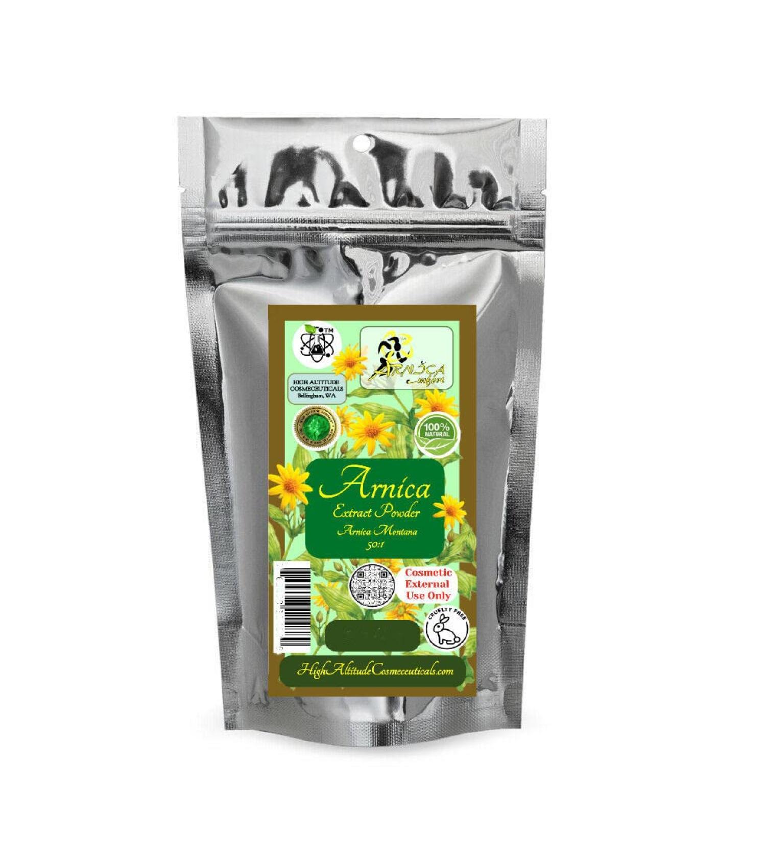 Arnica Montana Extract Powder Extra Strength (High Concentration 50:1) - for DIY Muscle Massage Cream Soothing Herbal Bath Hands Feet Body Soak Skin Bruise Cream - by ARNICAmfort - 10g (0.35oz)