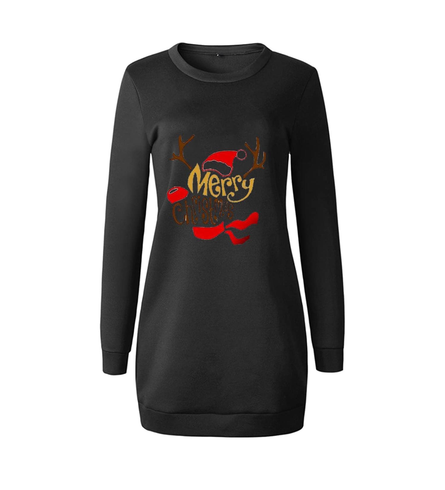 Shop Hanxiulin Women's Christmas Dress - Sexy Hooded Sweater Dress & Oversized Long Sleeve Party Clothes - Buy Online on GoSupps.com