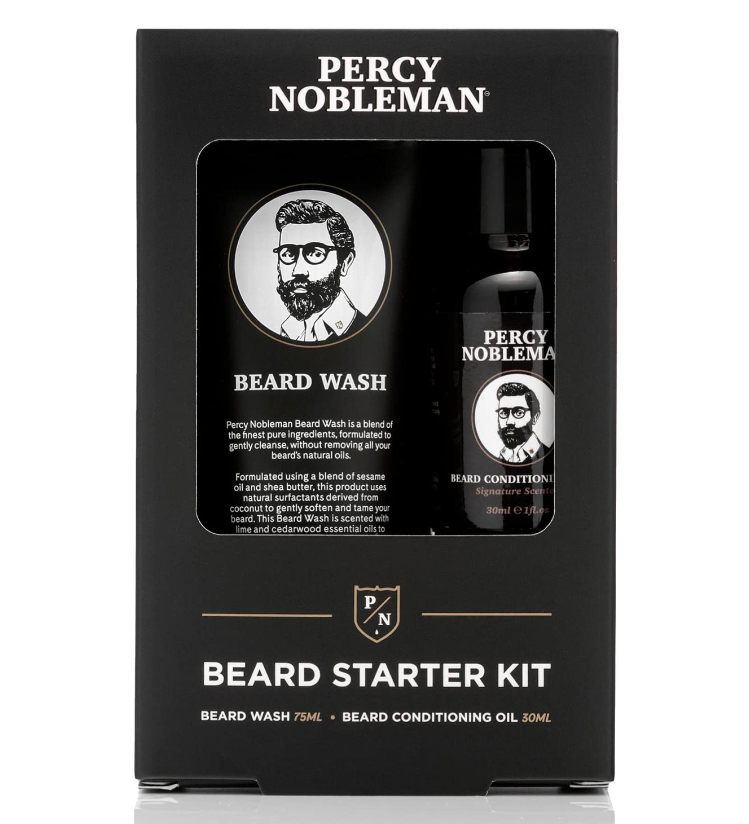 Percy Nobleman Beard Starter Kit - Beard Oil and Wash 30ml/75ml - Buy Online on GoSupps.com