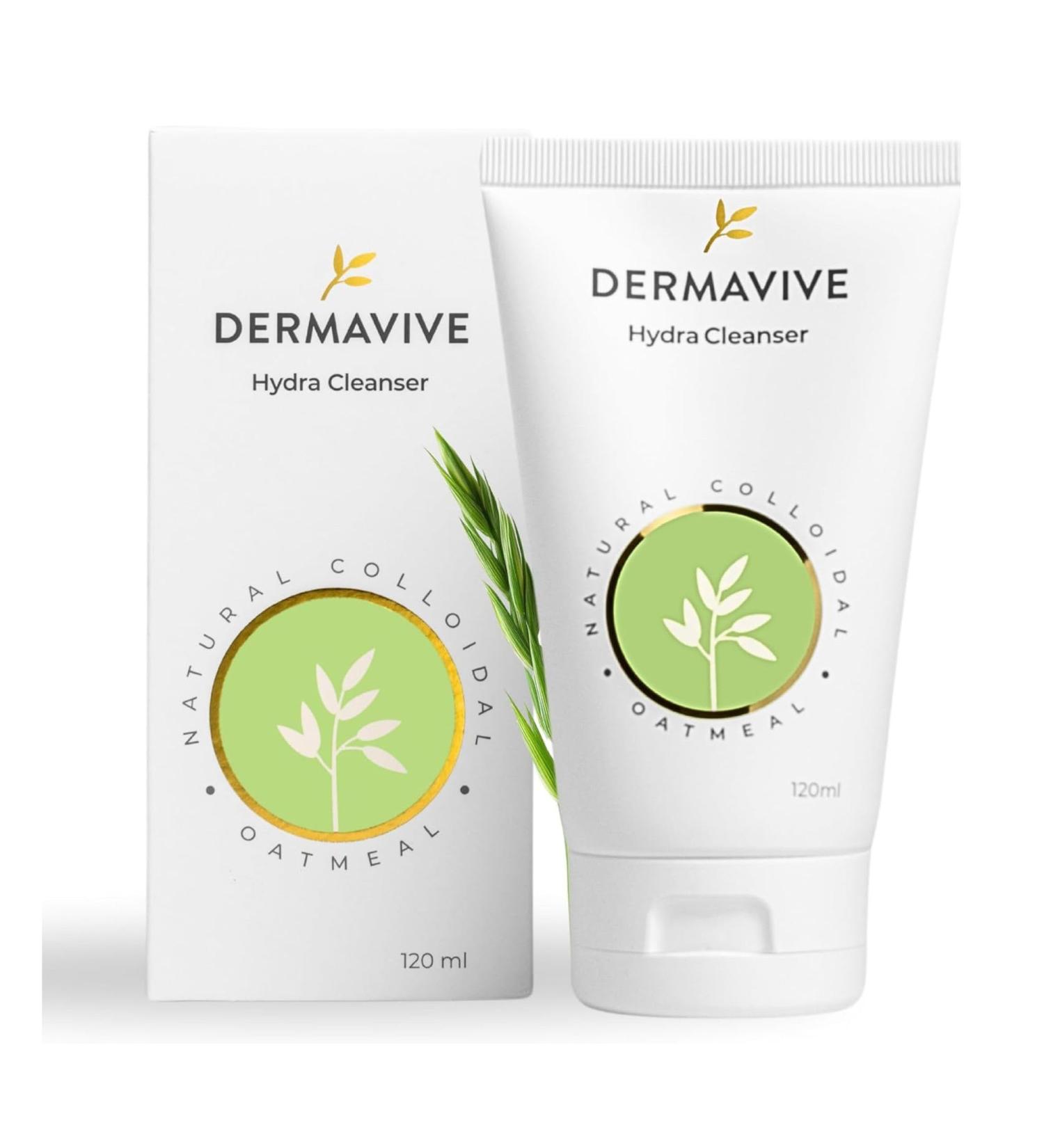 Dermavive Hydrating Facial Cleanser Soap-Free Gentle Cleanser with Colloidal Oatmeal & Vitamin E Soothes & Moisturizes Sensitive & Dry Skin Suitable for All Skin Types 120ml (4.05oz) 4.05 Fl Oz (Pack of 1) - Buy Online on GoSupps.com