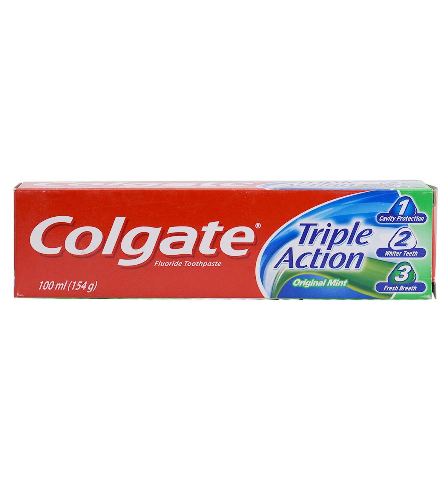 Colgate Triple Action Fluoride Toothpaste Original Mint 100ml - Buy Online on GoSupps.com