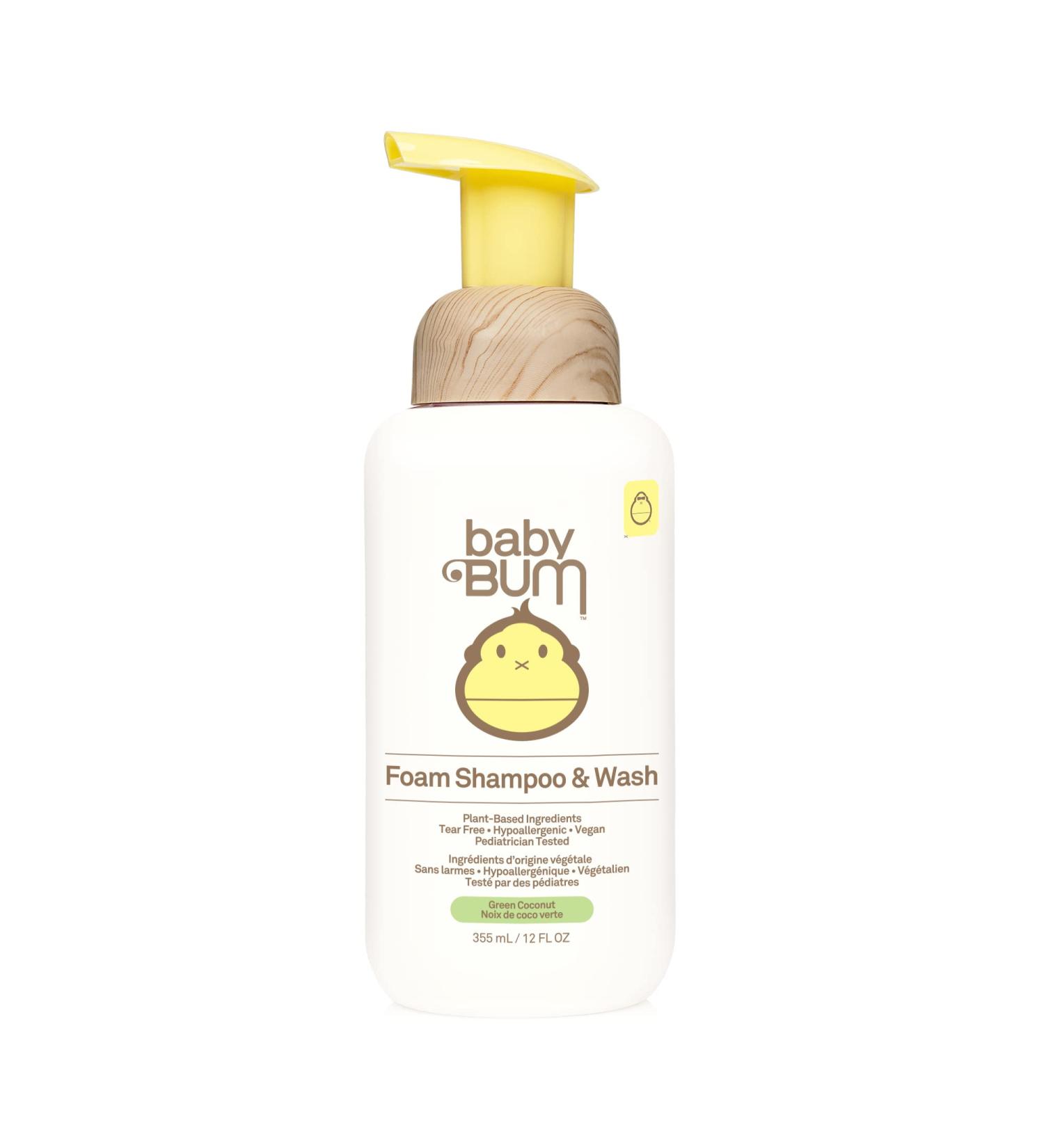 Sun Bum Baby Bum Shampoo & Body Wash -Tear Free Foaming Soap For Sensitive Skin with Nourishing Coconut Oil - 355 mL - Buy Online on GoSupps.com
