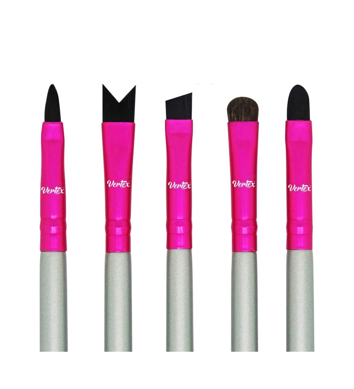 Vertex Beauty Lip Brush Set - 5-pc Makeup Artist Designed Brushes - Premium Synthetic Hair (AAA) - Streak-Free Application - Cruelty-Free - Buy Online on GoSupps.com