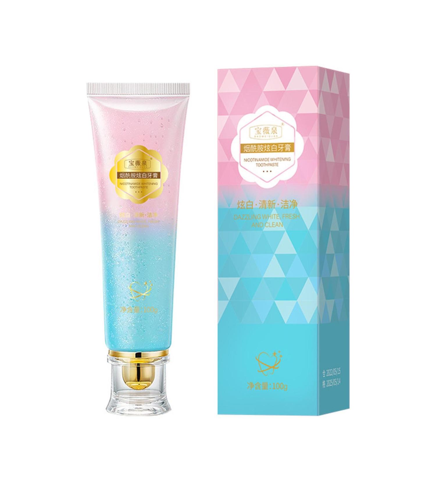 Nicotinamide Dazzle White Toothpaste | 2024 Whitening & Stain Removal | Fresh Breath Niacinamide Toothpaste - Buy Online on GoSupps.com