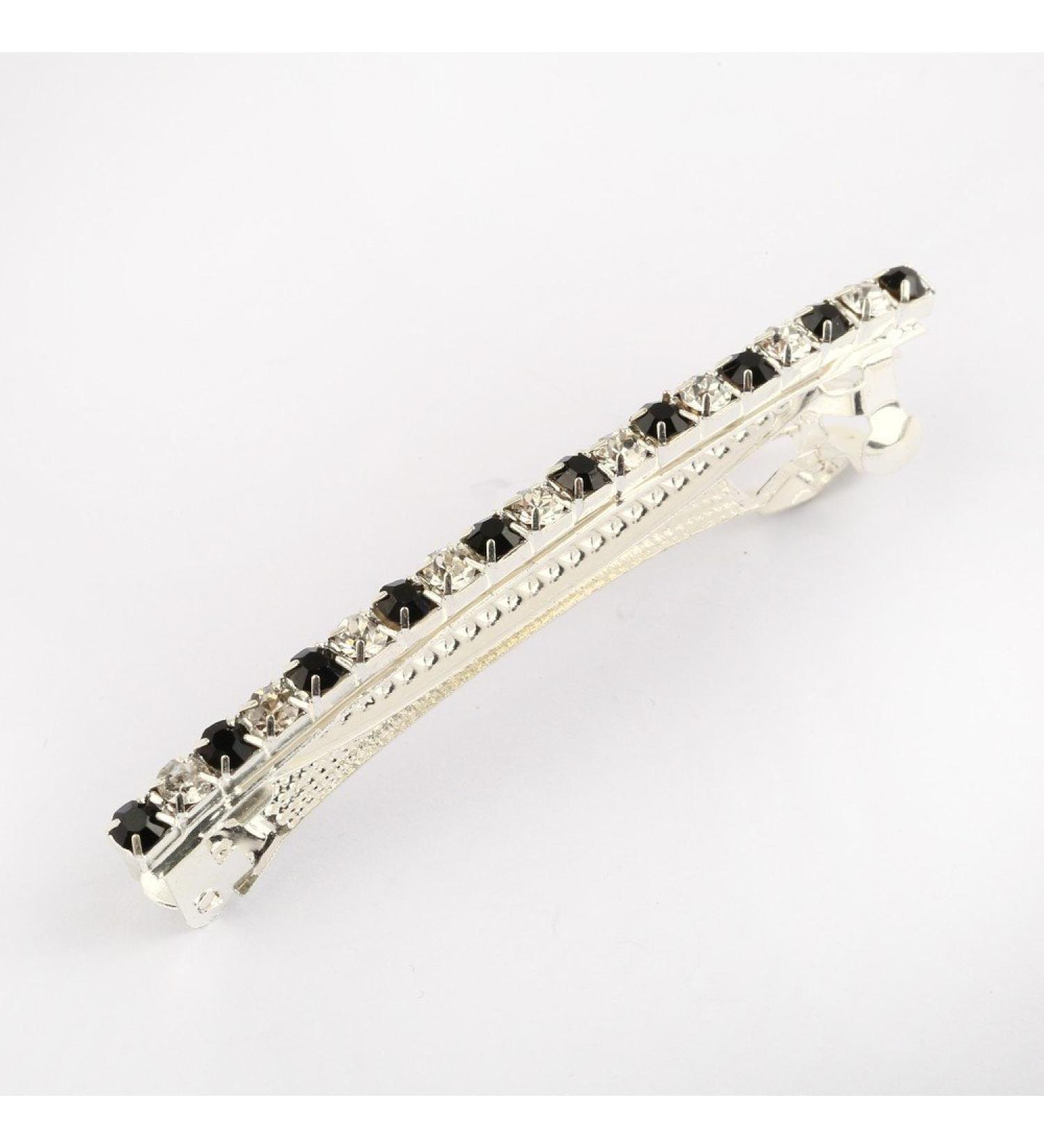 A&A Hair Beauty Hair Accessories Headwear Patent Clip Hair Clip Hair Claw Clip Hair Crab Rhinestone Black White