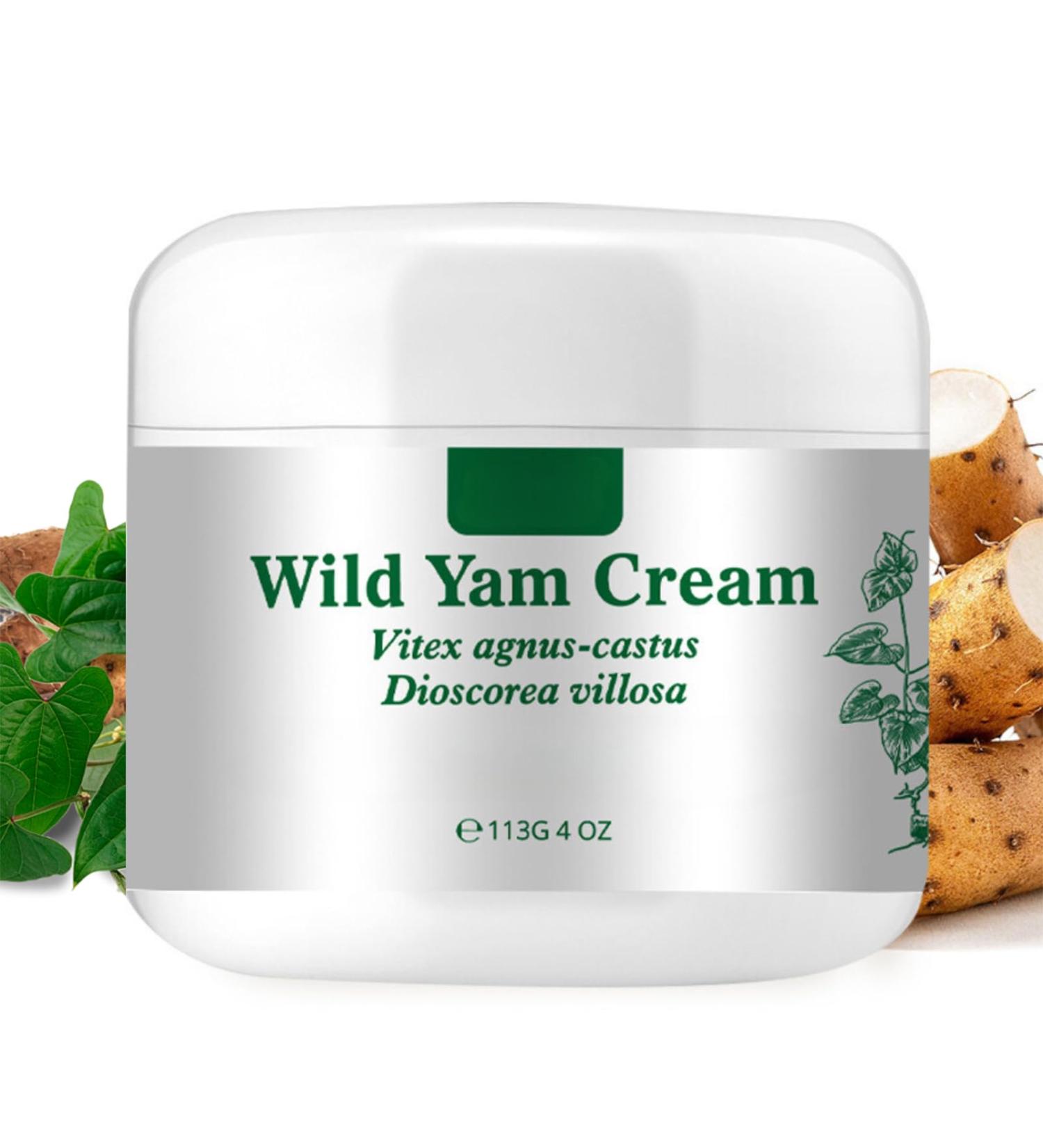 Wild Yam Cream - 113g Wild Yam Cream Organic for - Natural Relief for Menopause Dry Skin - Menopause Botanical Balancing Body Cream - for All Skin Types - Buy Online on GoSupps.com