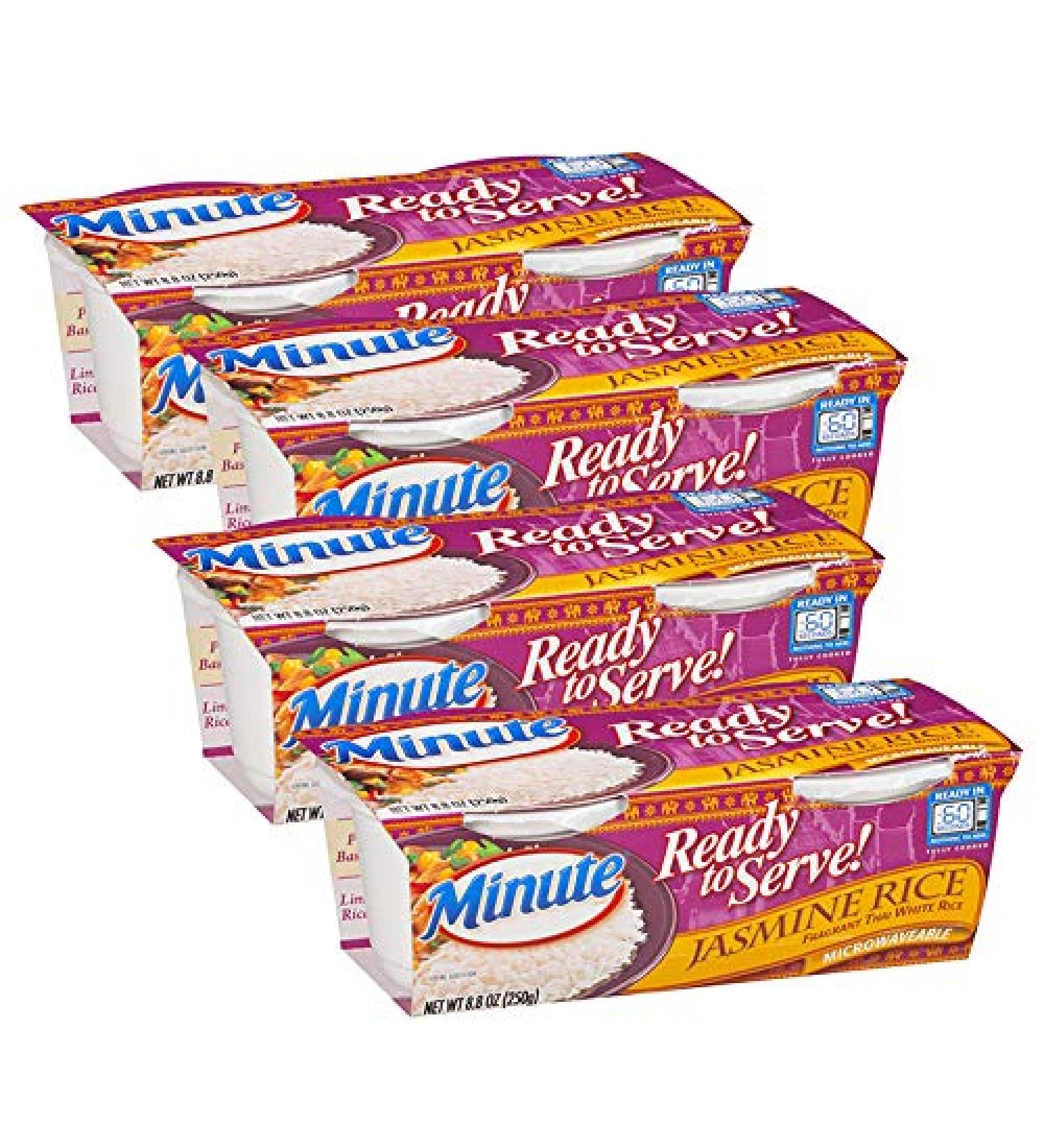 Minute Ready to Serve Rice 2 - 4.4 Oz Cups (Pack of 4) (Jasmine Rice, 8.8 Ounce)