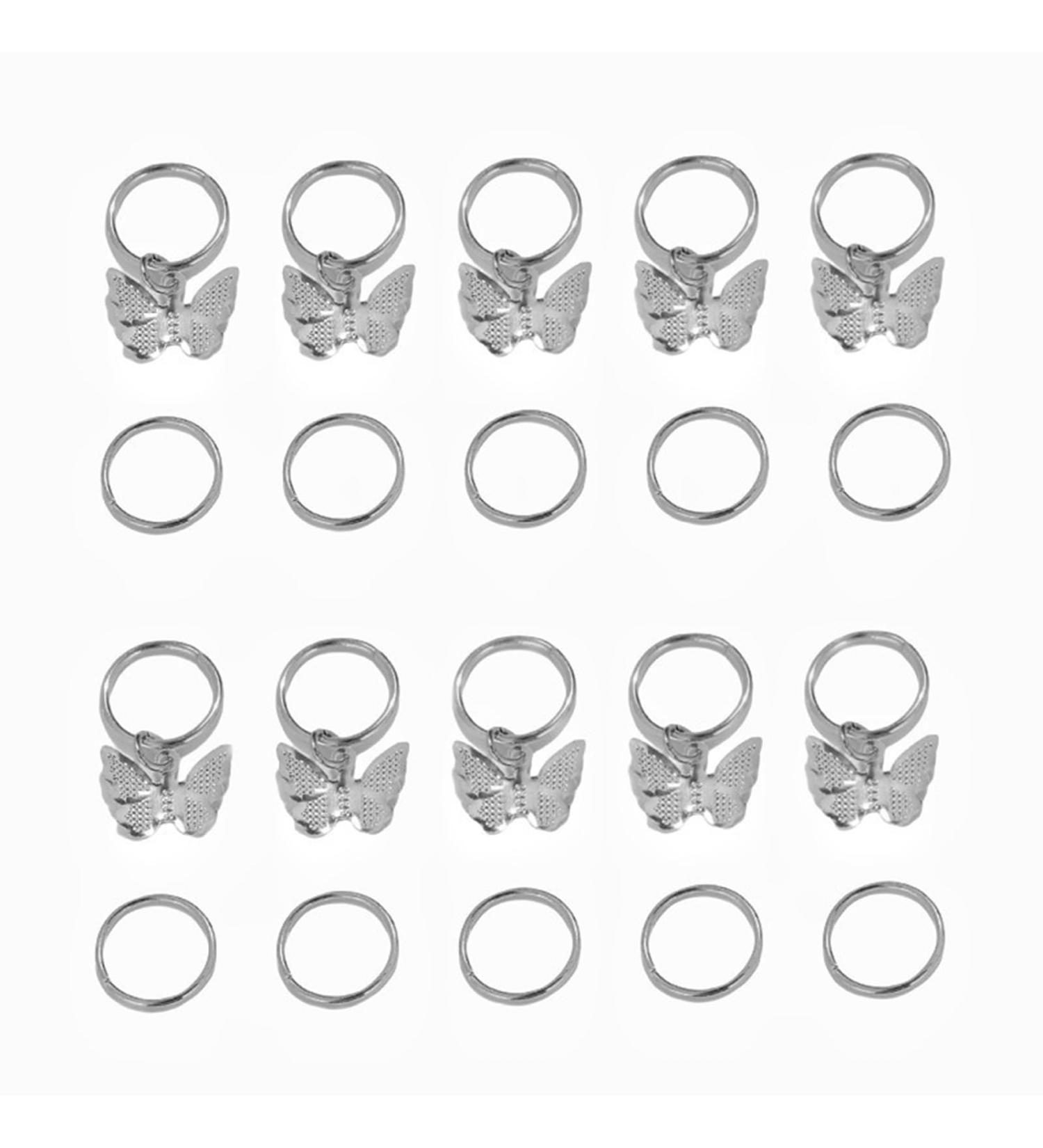 20PCS Hair Beads For Women Braids Jewelry For Hair Dreadlocks Accessories Metal Gold Silver Clips For Hair Braiding Beard Decoration For Girls Women one color B - Buy Online on GoSupps.com