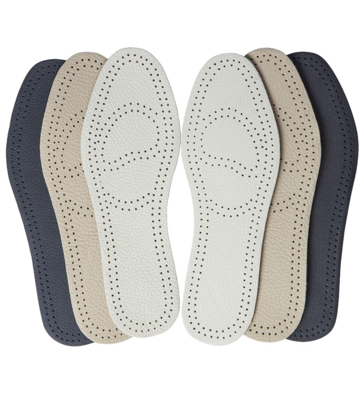 Buy Bellcon Leather Insoles for Men | Thin Sole Replacement Shoe Pads | Comfortable & Nonslip Inserts | Odor Eaters | 3 Pairs US 8-8.5 / EU 41 - Buy Online on GoSupps.com