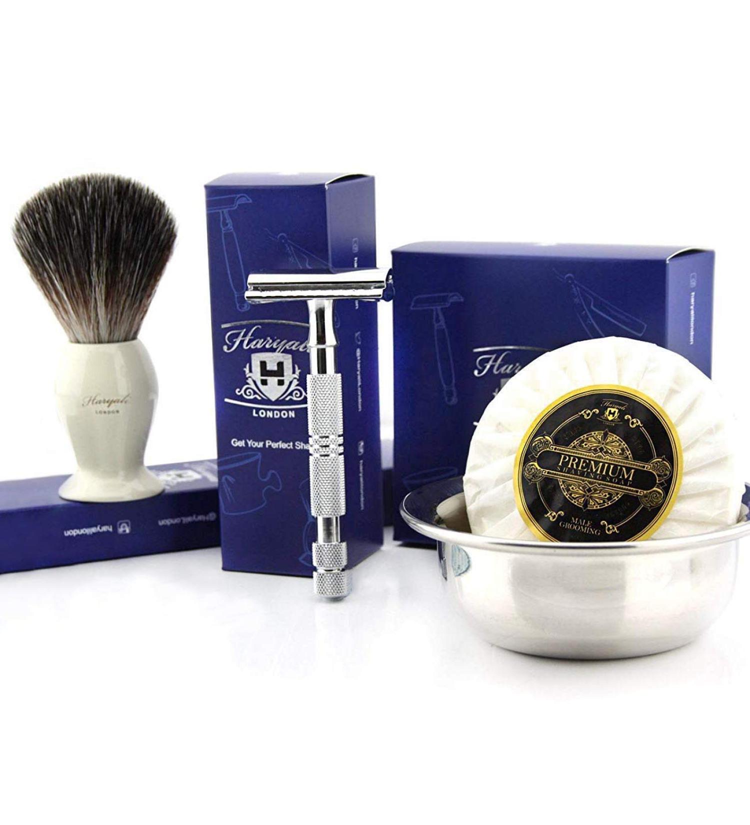 Men's Shaving Set - Pure Badger Hair Brush Bowl & Soap | Premium Grooming Gift - IA Brand - Buy Online on GoSupps.com