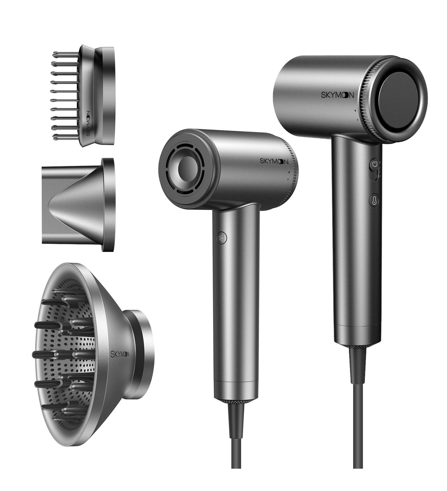 SKYMOON 1400W Ionic Hair Dryer with Diffuser & Comb - Fast Drying 3 Speeds 4 Temps Ideal for Home & Travel - Buy Online on GoSupps.com