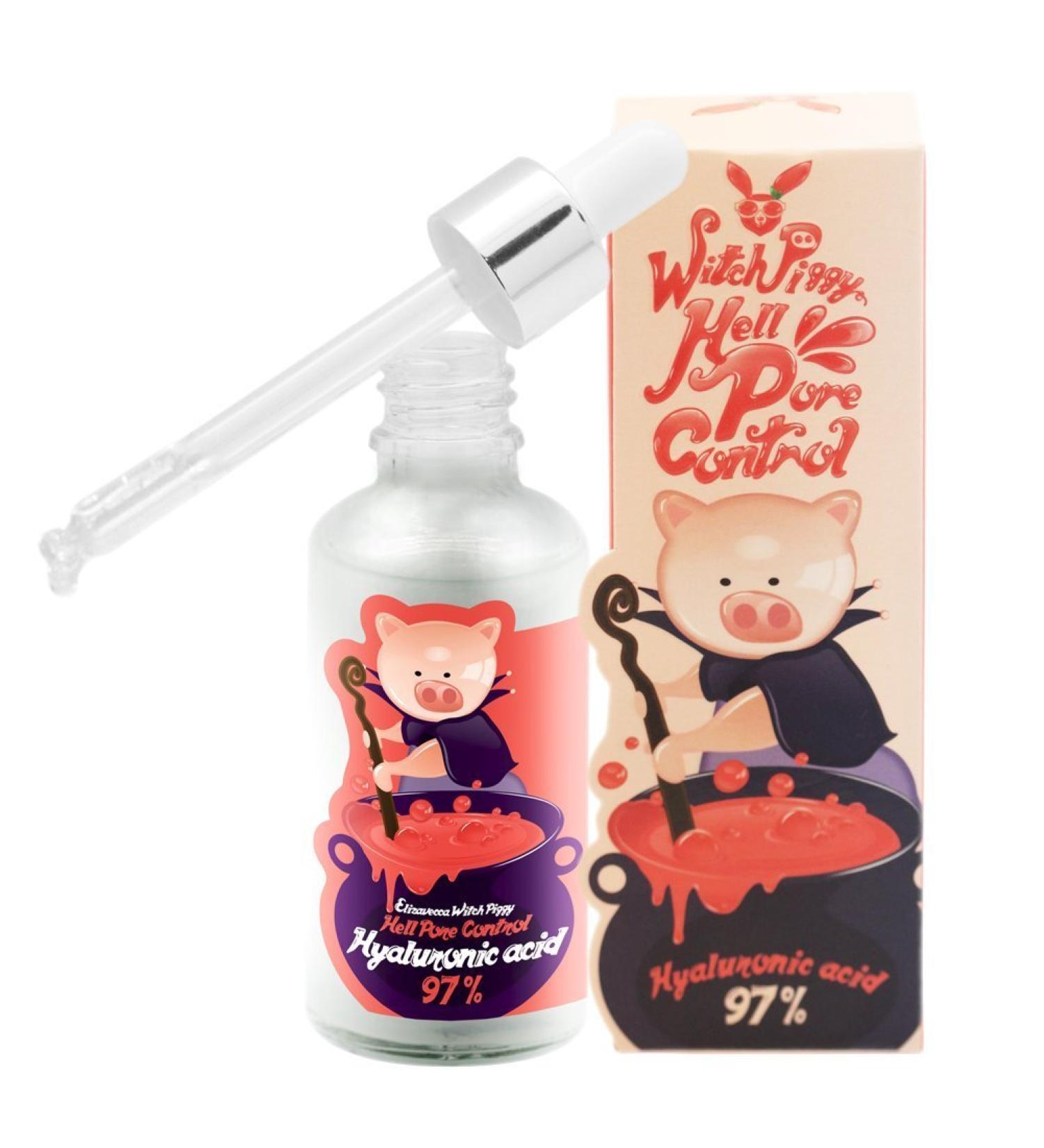 Elizavecca Witch Piggy Hell Pore Control Hyaluronic Acid 97% - 50ml Hydrating Serum - Buy Online on GoSupps.com