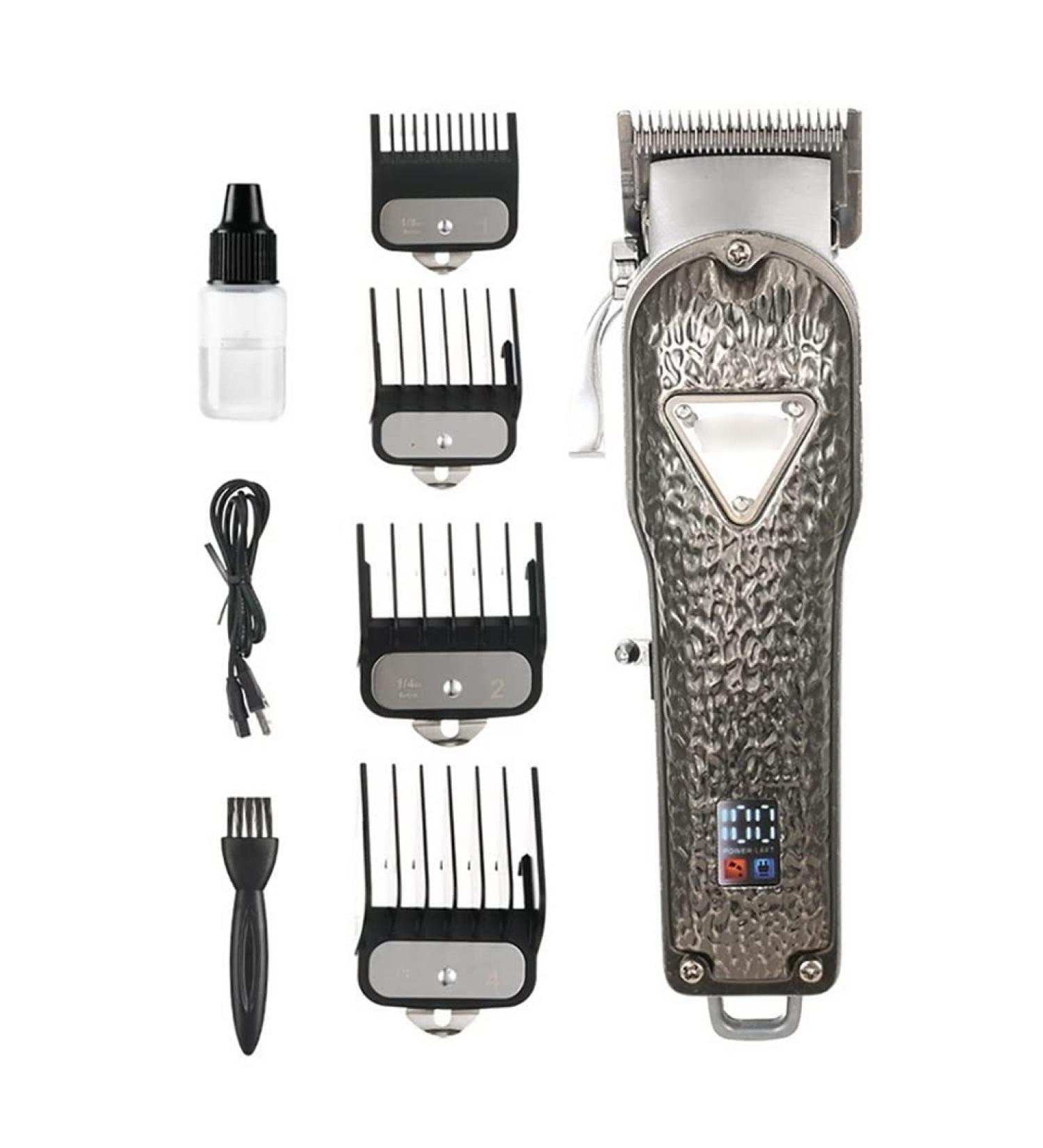 Hair Clippers - All-Metal Electric Clipper with LCD Display for Men | Professional Salon Quality Shaving Tool - Silver - Buy Online on GoSupps.com