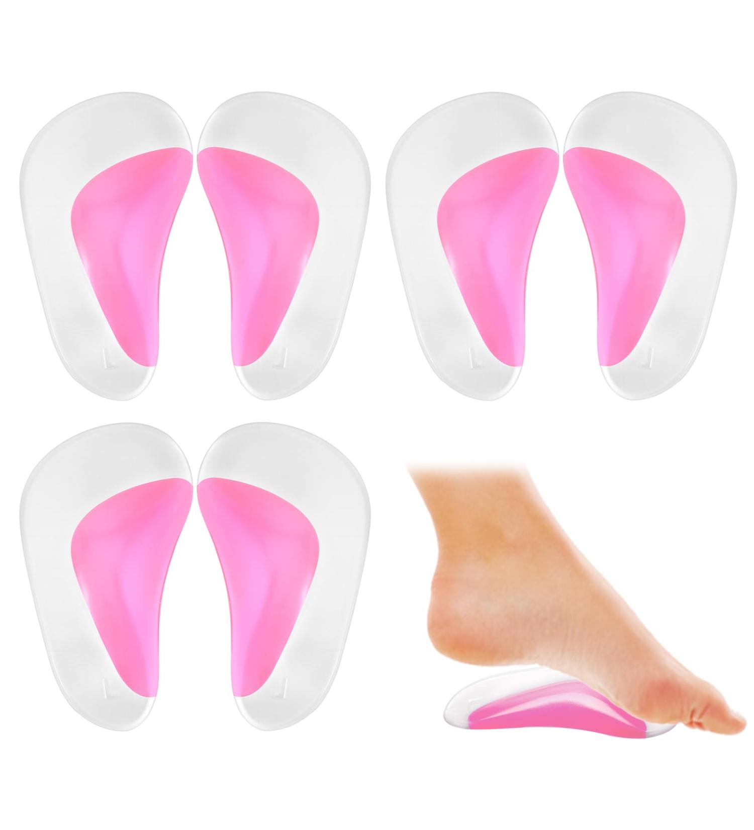 SIBBA 6 PCs Gel Foot Vault Insole - Orthopedic Silicone Inserts for Plantar Fasciitis | Comfort High-Heel Support | 3 Pairs - Pink - Buy Online on GoSupps.com