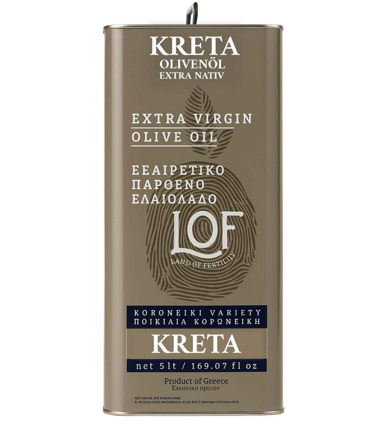  Generisch LOF Olive Oil 5L - 100% Koroneiki - Extra Virgin from Crete - Fresh Harvest - Greek Olive Oil - Orea - Buy Online on GoSupps.com