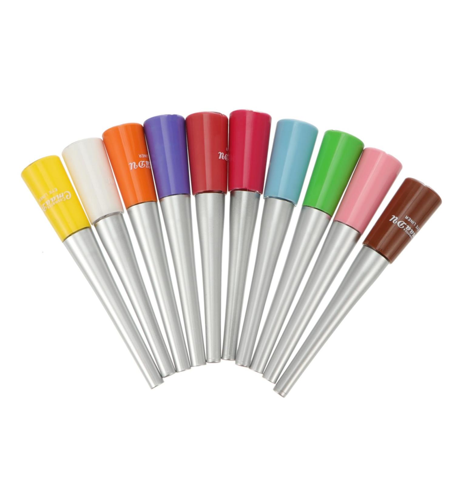 IWOWHERO Eye Lining Pens 10pcs Colored Liquid Eyeliner Waterproof Eye Liner Pencil Matte Liquid Eyeliner Colors Cosmetic Pens - Buy Online on GoSupps.com