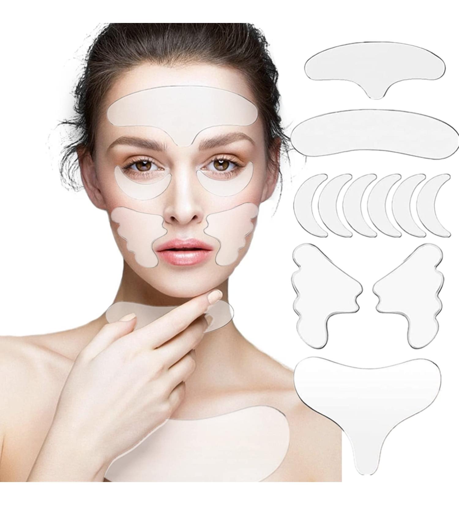 Clear Reusable Face & Chest Wrinkle Patches for Overnight Smoothness - Anti-Wrinkle Treatment for Fine Lines and Wrinkles on Face, Neck, and Chest - Frown Lines, Smile Lines, Forehead, and Eyes - Buy Online on GoSupps.com