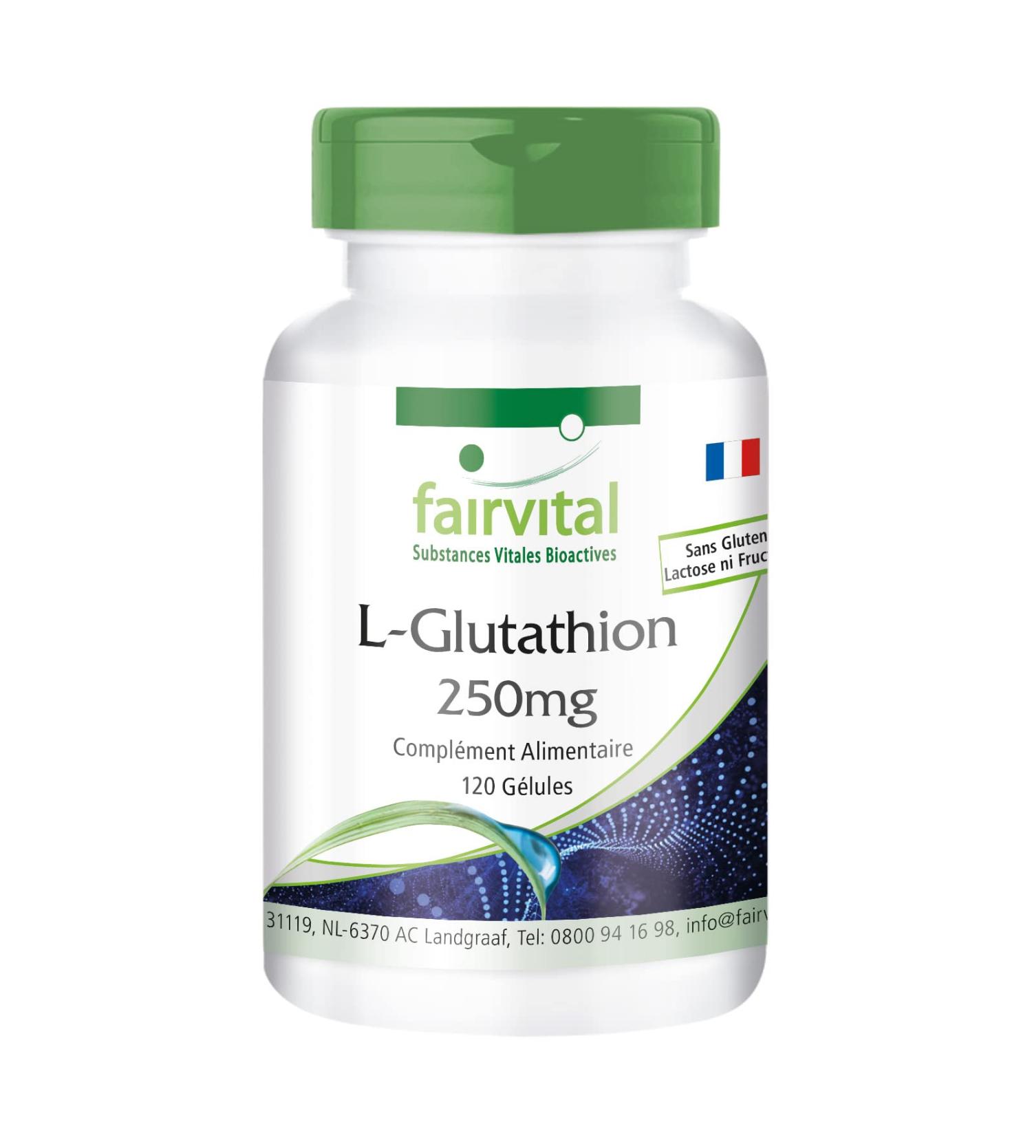 Fairvital | L-Glutathione 250mg - box of 4 months - VEGAN - 120 Capsules - Buy Online on GoSupps.com