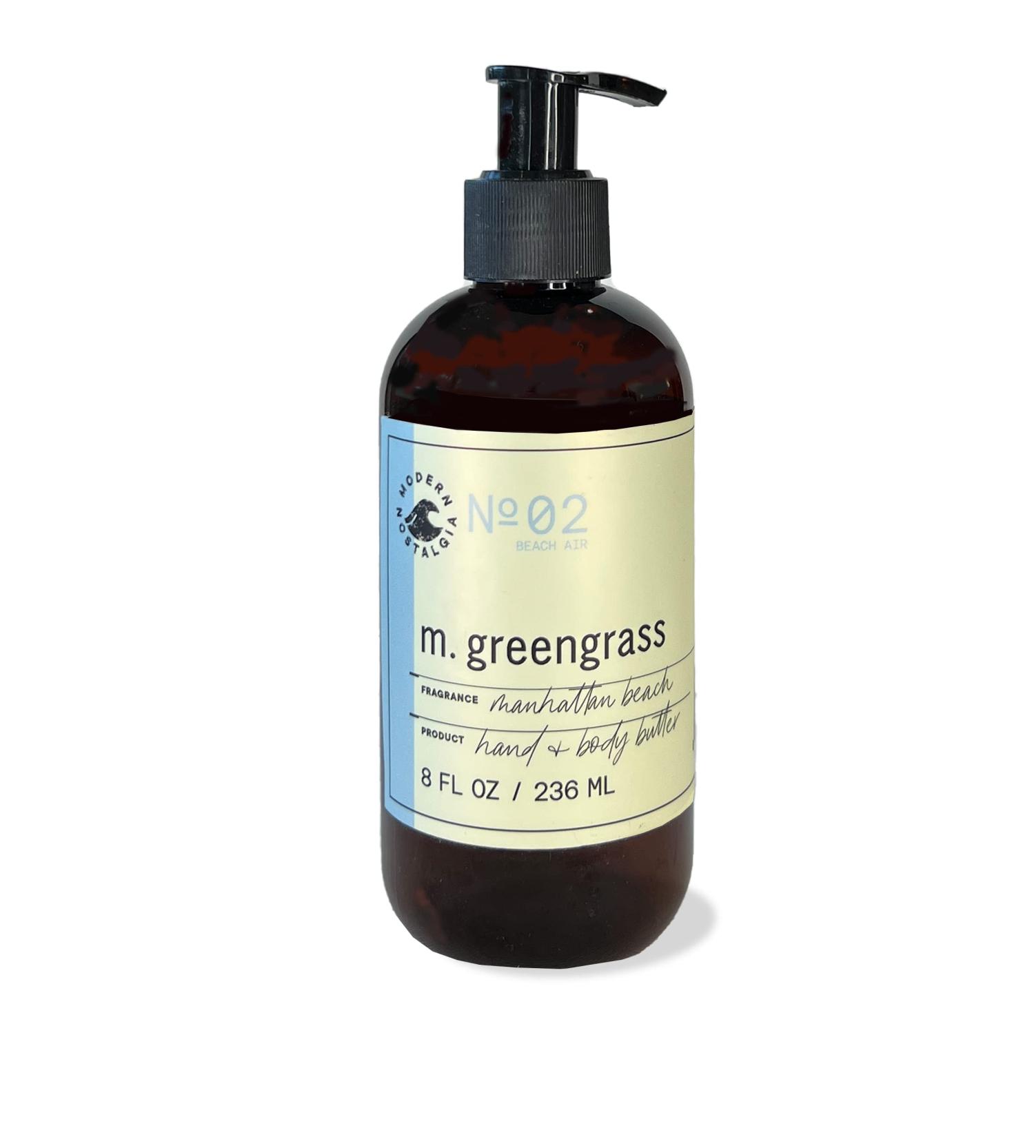 m. greengrass Hand & Body Butter 8 oz - Hydrating Shea Butter Lotion for Men and Women - Manhattan Beach Citrus Scent - Ideal for Dry Skin - Buy Online on GoSupps.com