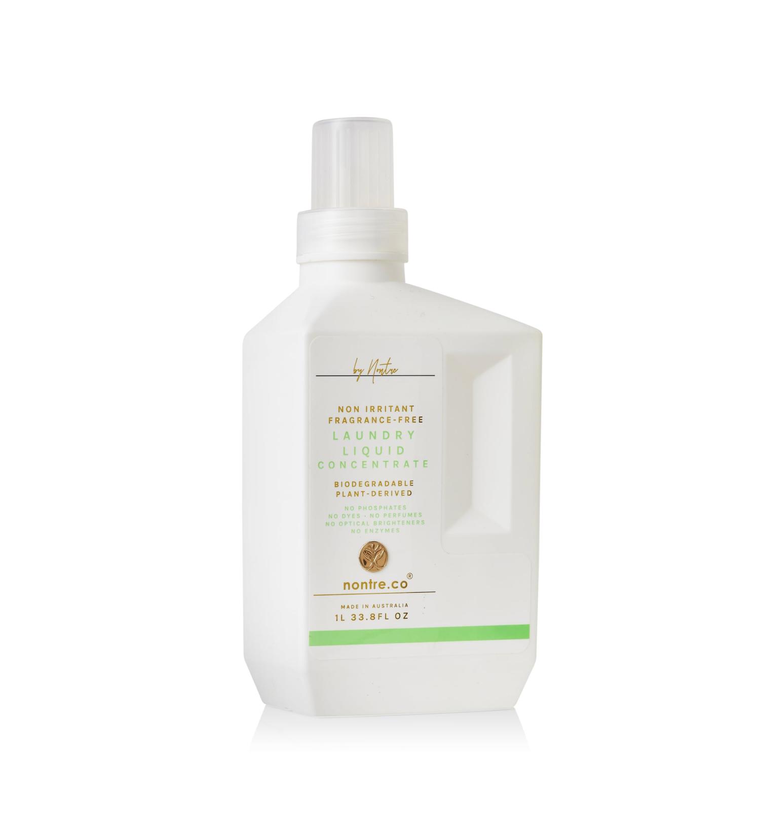 Nontre Laundry Liquid Concentrate - Fragrance-Free Non-Irritant & Phosphate-Free for Sensitive Skin - 1L (33.8 FL Oz - Buy Online on GoSupps.com
