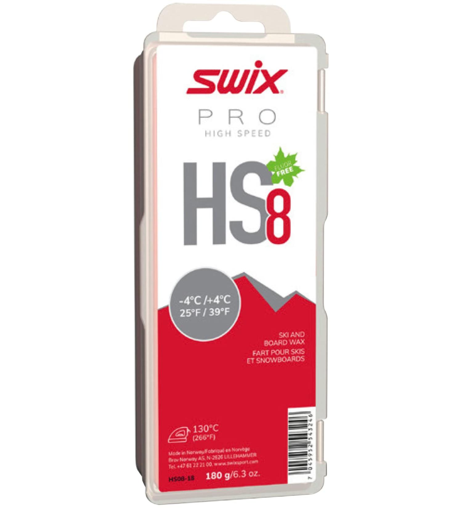 SWIX Racing Wax Training Wax PRO High Speed HS Snowboard Ski Winter Sports Maintenance Winter Alpine Snow Mountain red-pink 180g -4+4c