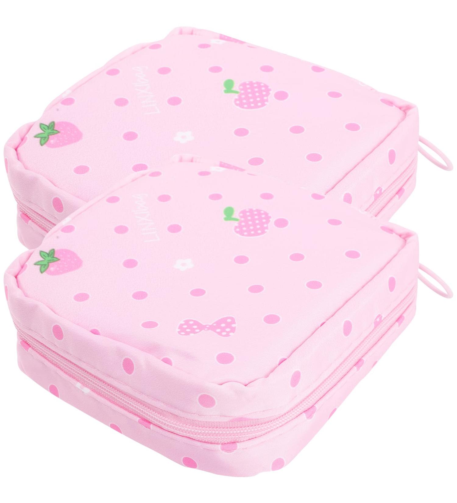 Healvian Outdoor Decor Napkin Storage 2pcs - Cute Cartoon Menstrual Pad Holder & Tampon Pouches for Women - Feminine Pad Disposal Bags - Buy Online on GoSupps.com