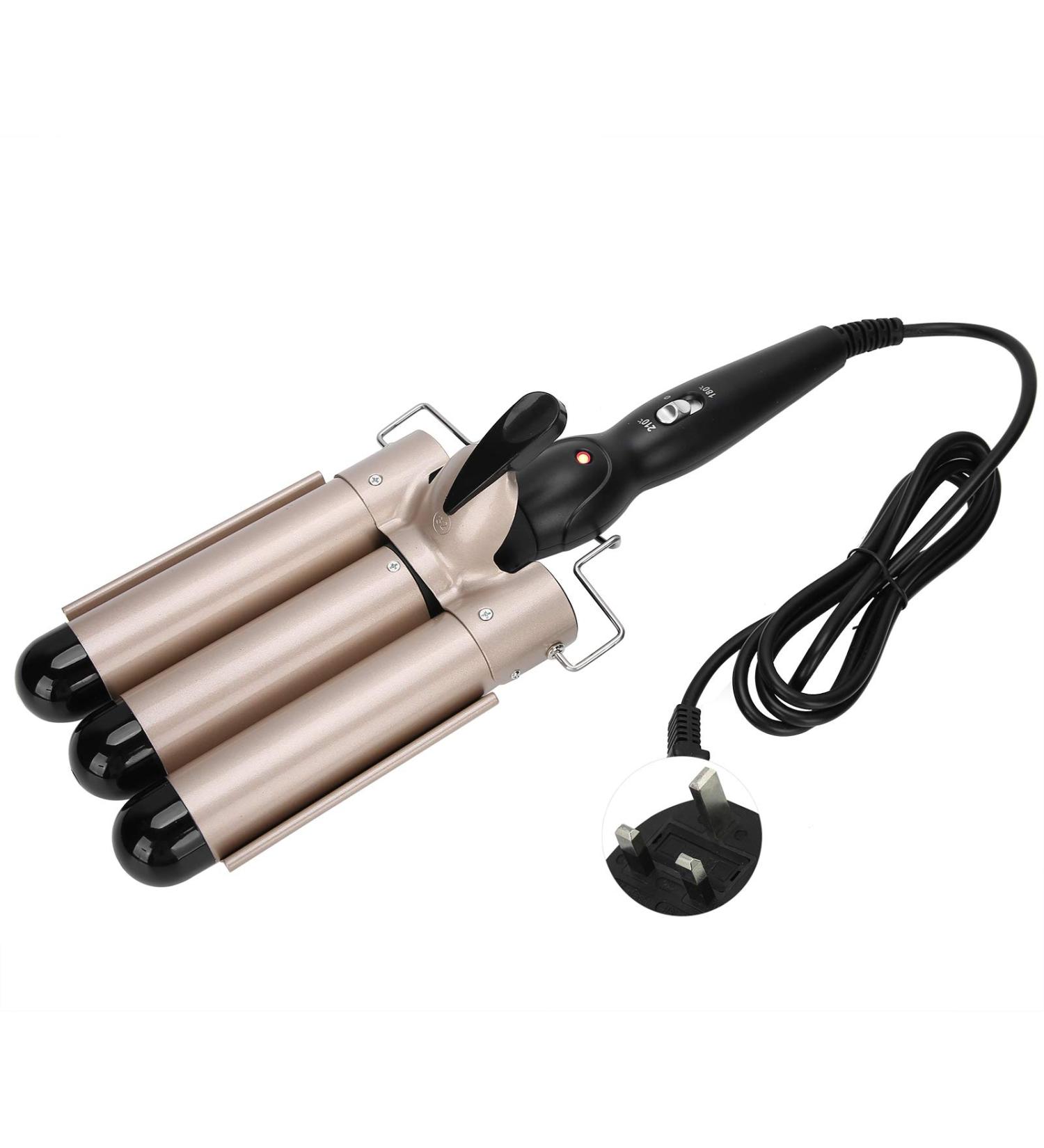 KUIKUI Three Barrel Curling Iron Wand for Effortless S-Shaped Waves - Adjustable Hair Curler Waver Crimper Hair Styling Tool - Buy Online on GoSupps.com
