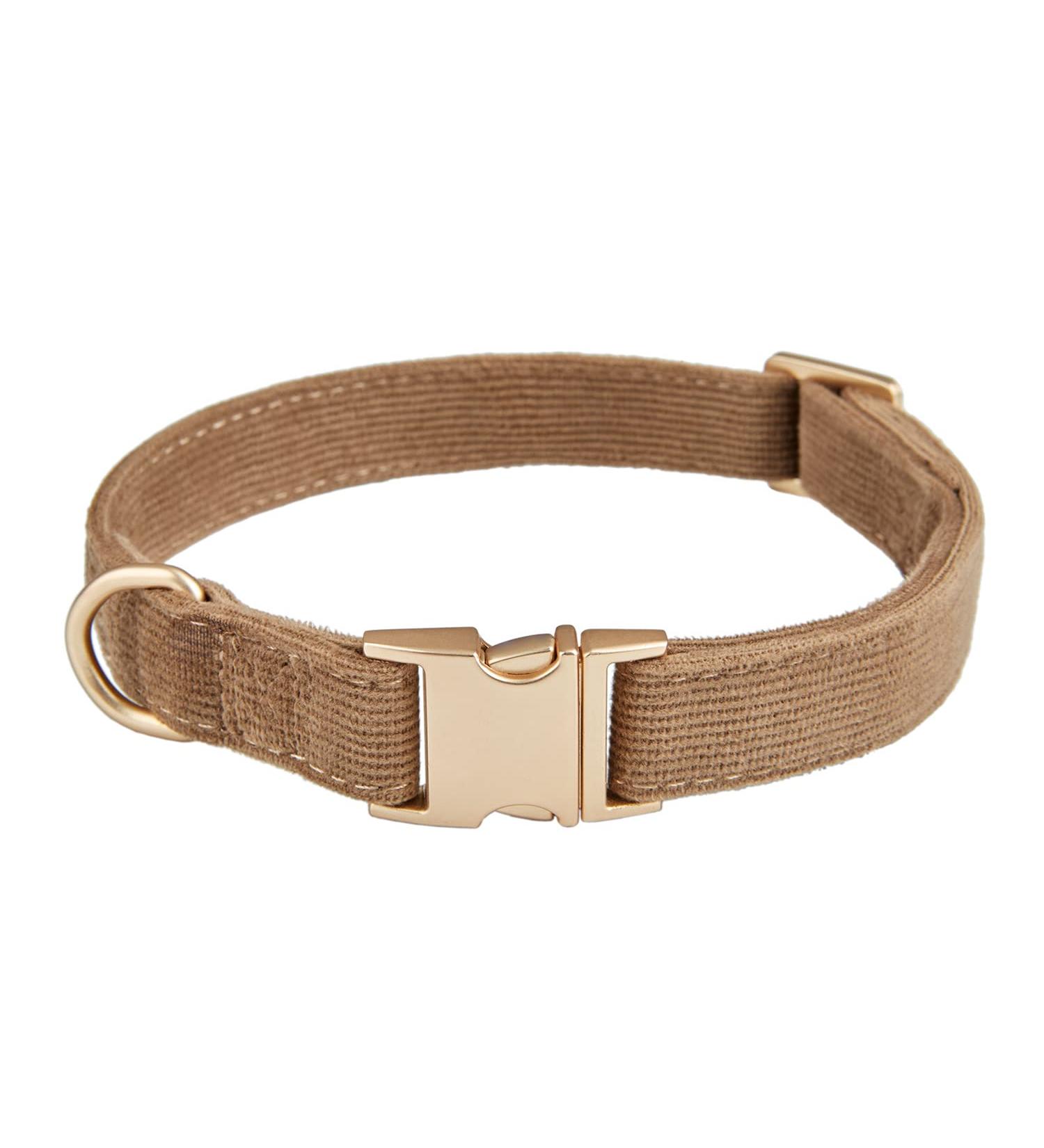 YUDOTE Ultra-Soft Natural Cotton Dog Collar for Small Dogs with Sensitive Skin - Brown (S) | 1 Pack - Buy Online on GoSupps.com