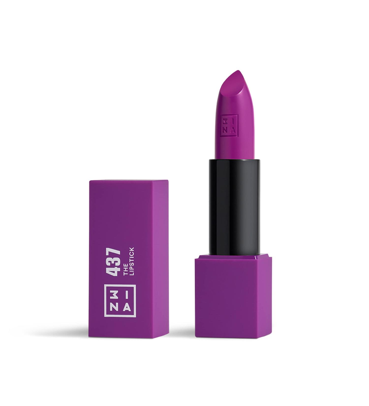 3INA Makeup Lipstick 437 - Purple Matte Lipstick with Vitamin E & Shea Butter - Long Lasting & Creamy Texture - Vegan & Cruelty Free - Buy Online on GoSupps.com
