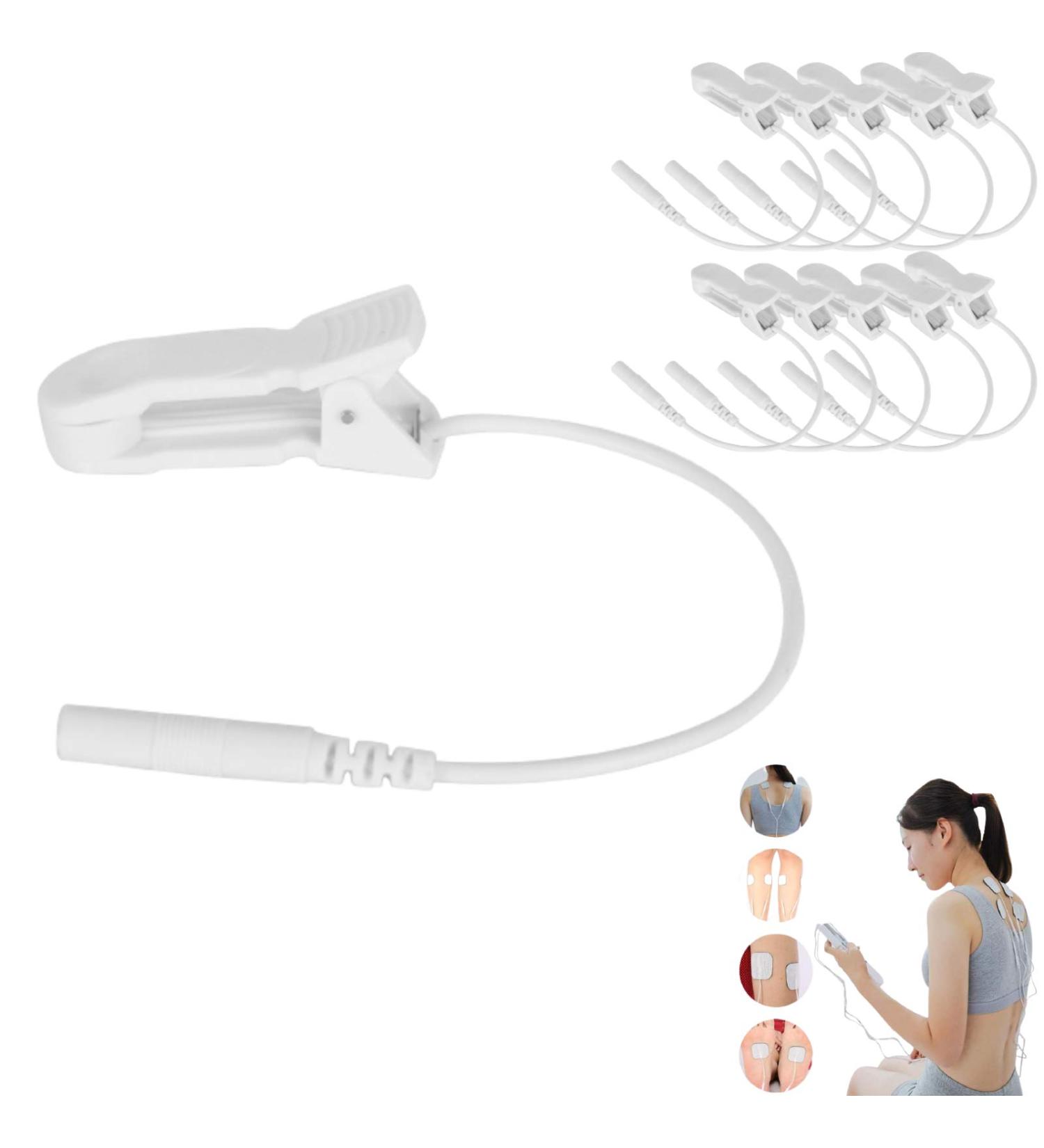 ZJchao 10-Pack 2.0 mm Physiotherapy Ear Clip Electrode Cables - High-Quality Connecting Cables for Effective Treatment - Buy Online on GoSupps.com