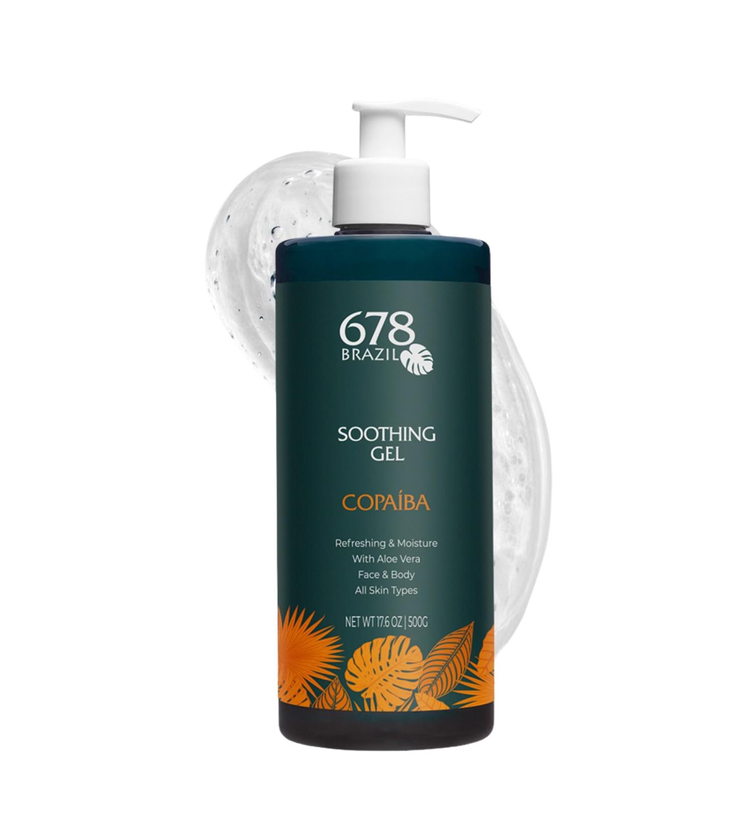 678Brazil Soothing Gel - Soothes Refreshes and Calms the Skin - Daily Use - For All Skin Types - with Copaiba Passion Fruit Aloe Vera Panthenol Hyaluronic Acid - 17.63 Oz - Buy Online on GoSupps.com