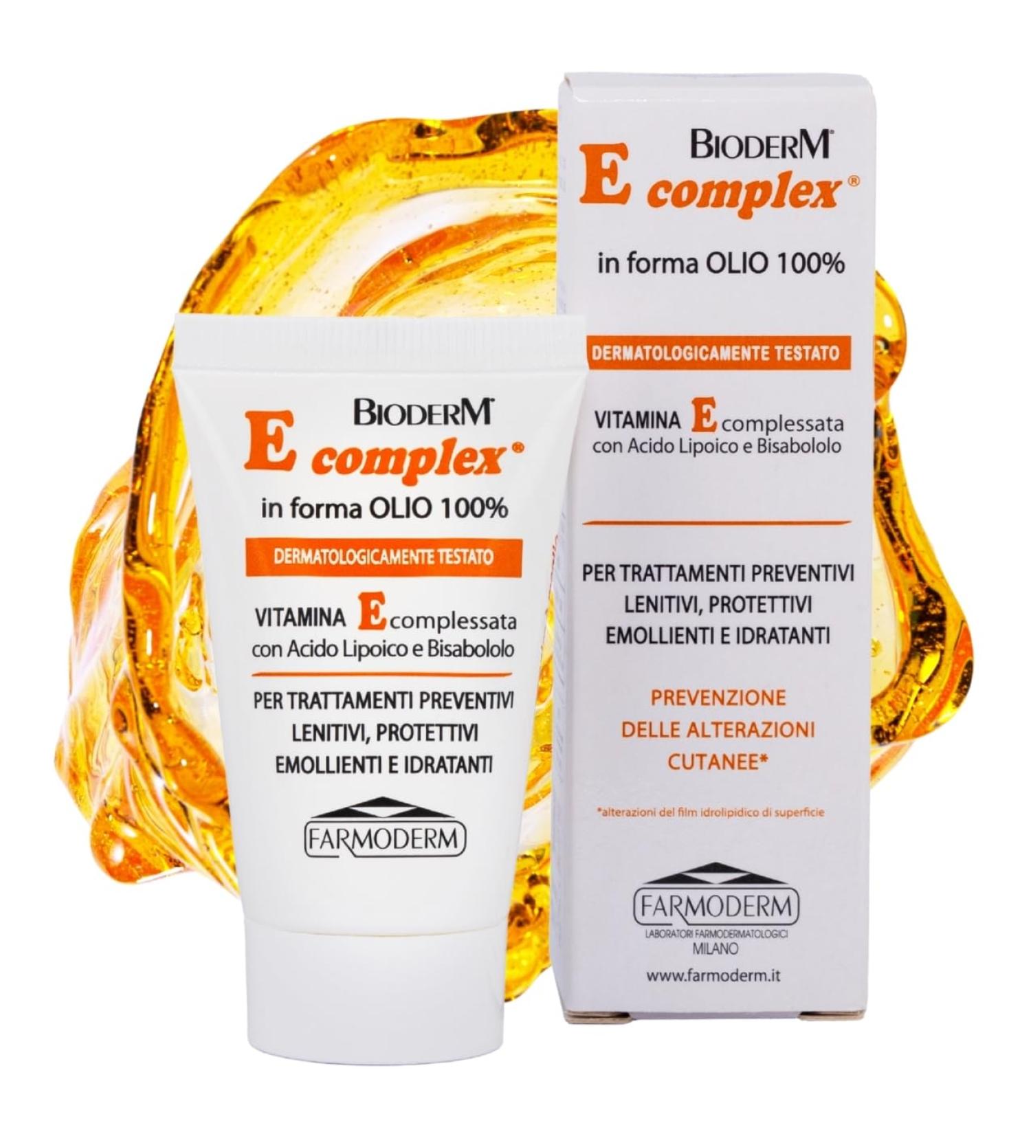  FARMODERM Bioderm Vitamin E Complex 100% Oil - Nourishing and Soothing Oil with Vitamin E | Antioxidant Moisturizer for Dry Sensitive or Irritated Skin | Face and Body Use (20ml) - Buy Online on GoSupps.com