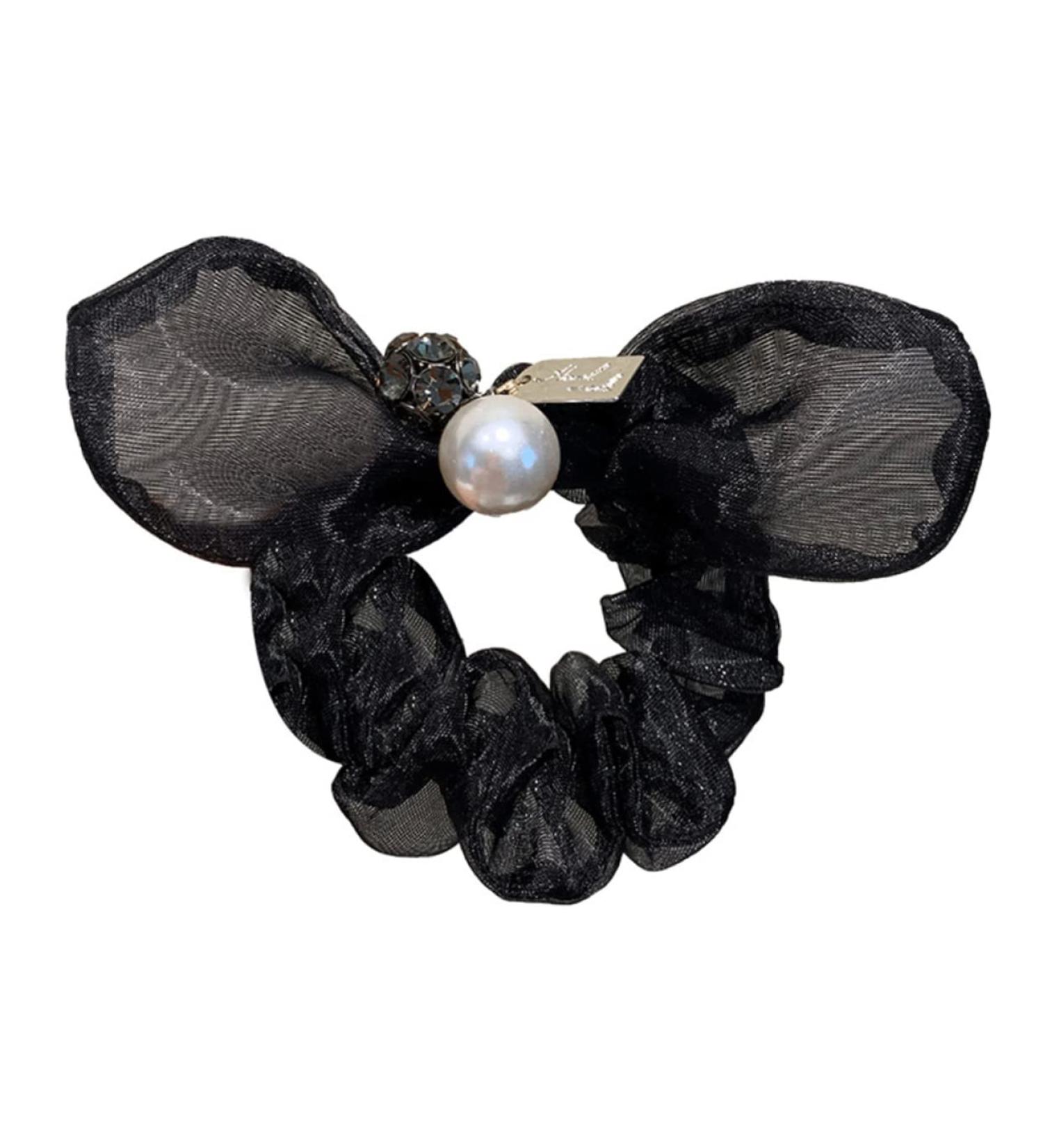 1pc Hair Ring Elastic Bands for Hair Crystal Hair Accessories Hair Ribbons Girls Tiara Bow Knot Elastic Hair Ties Girls Hair Rope Organza Bow Tie Talcum Powder Miss - Buy Online on GoSupps.com
