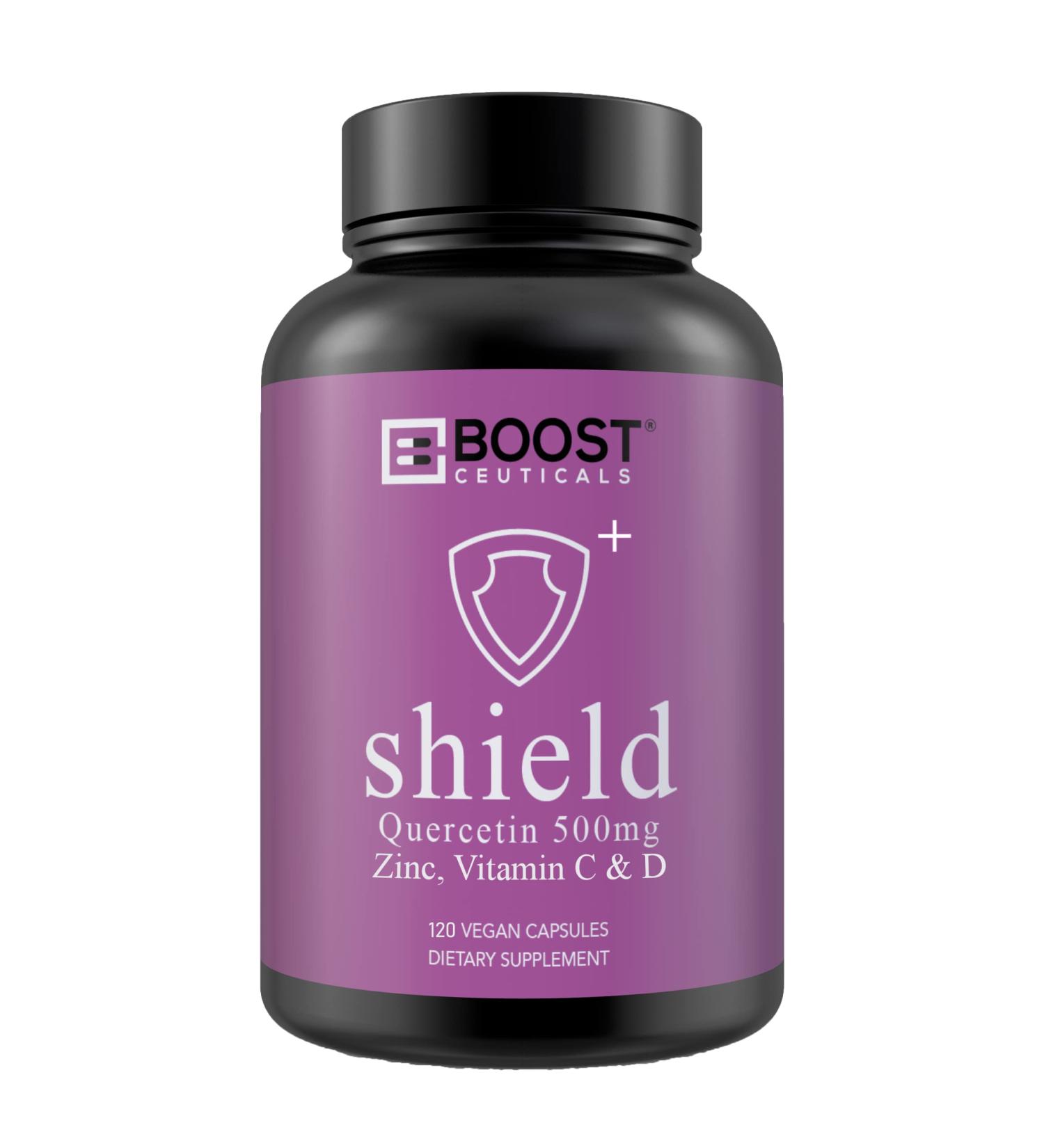 BoostCeuticals Quercetin Zinc Vitamin C Vitamin D - Vegan Pure Zinc Quercetin Formula - Non GMO - 120 Capsules - Buy Online on GoSupps.com