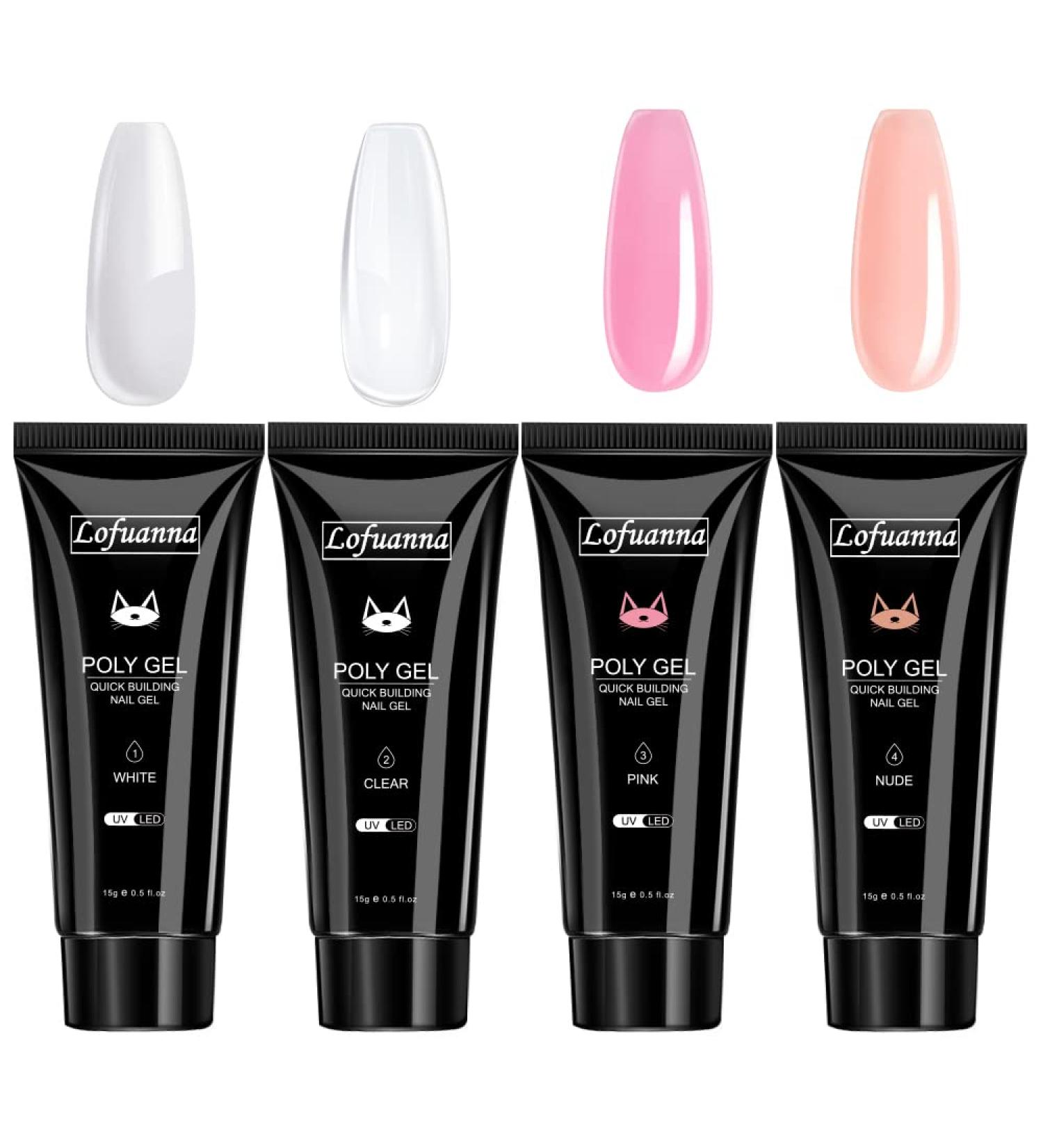 Lofuanna Poly Gel Nail Kit 4PCS | 15ml Poly Gel Builder Kit for Quick Nail Extension | Starter & Professional Nail Technician Set (4 Colors) - Buy Online on GoSupps.com
