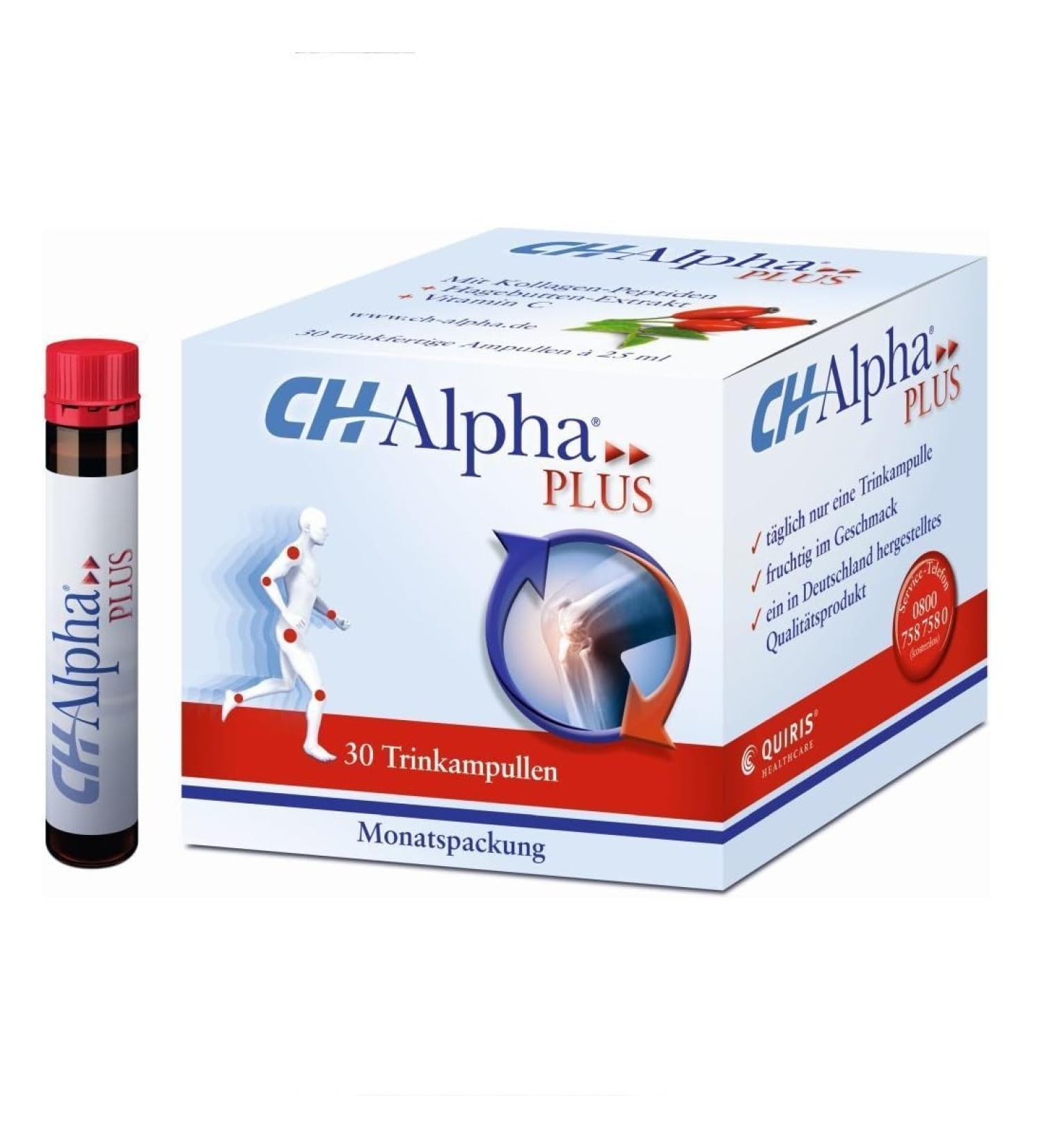 Ch-Alpha Plus 30 Ampoules - Dietary Supplement for Chronic Joint Symptoms - Vitamin C for Flexible and Healthy Joints in Netherlands - Buy Online on GoSupps.com