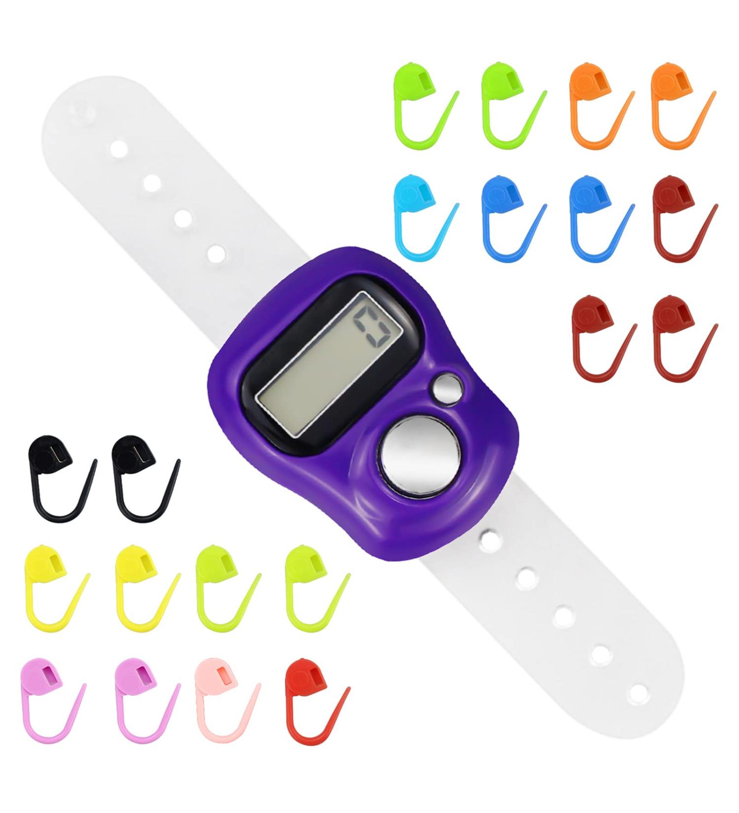 LAMXD Knit Counter with 20 Stitch Markers - Finger Digital Row Counter for Crocheting - Buy Online on GoSupps.com