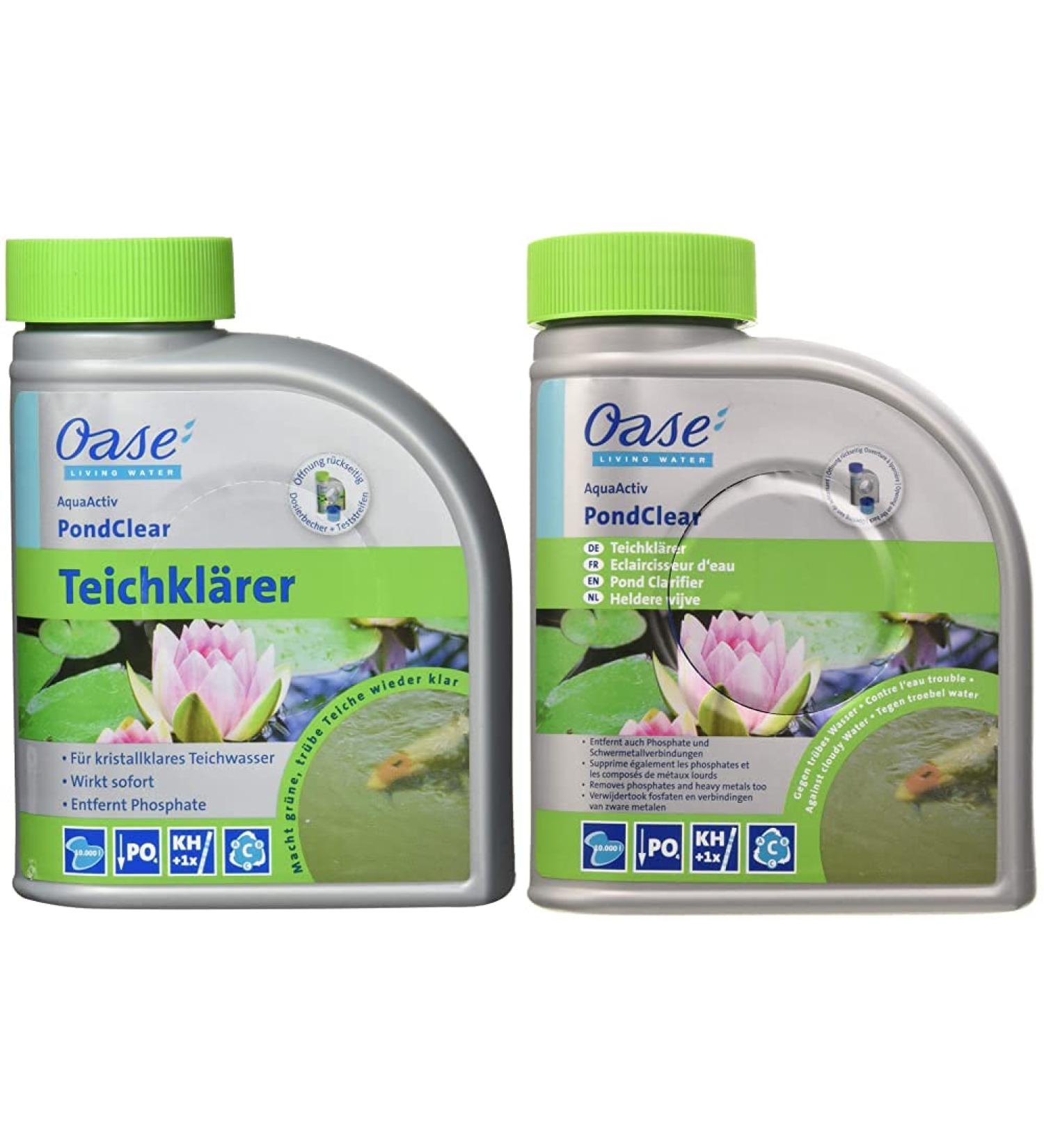 Oase 43140 Aquaactiv PondClear - 500 ml Pond Declarer for Instant Algae Control & Water Clarity - International Shipping Available - Buy Online on GoSupps.com