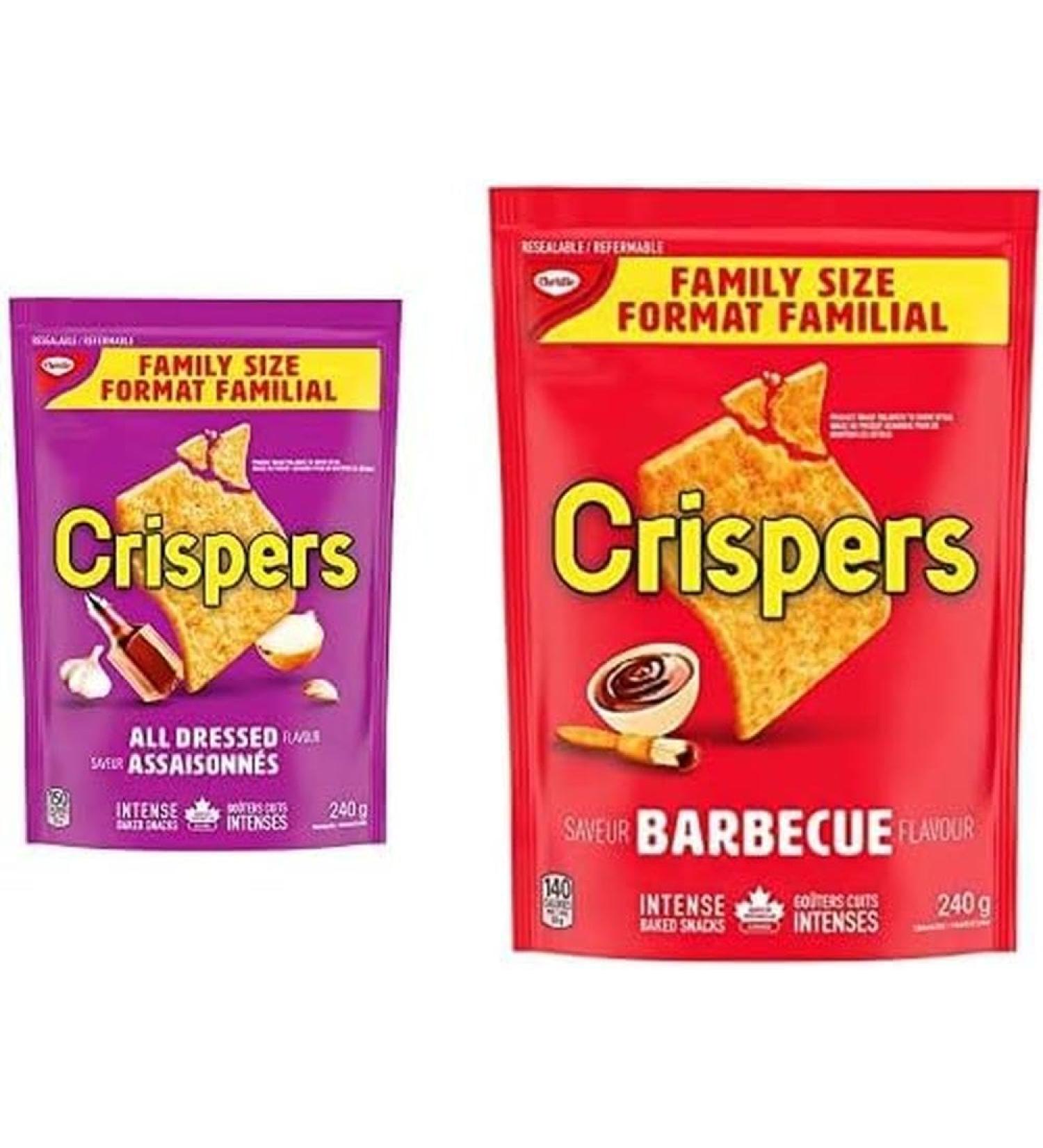 Crispers All Dressed 240g Back to School Snack with BBQ 240g Back to School Snack