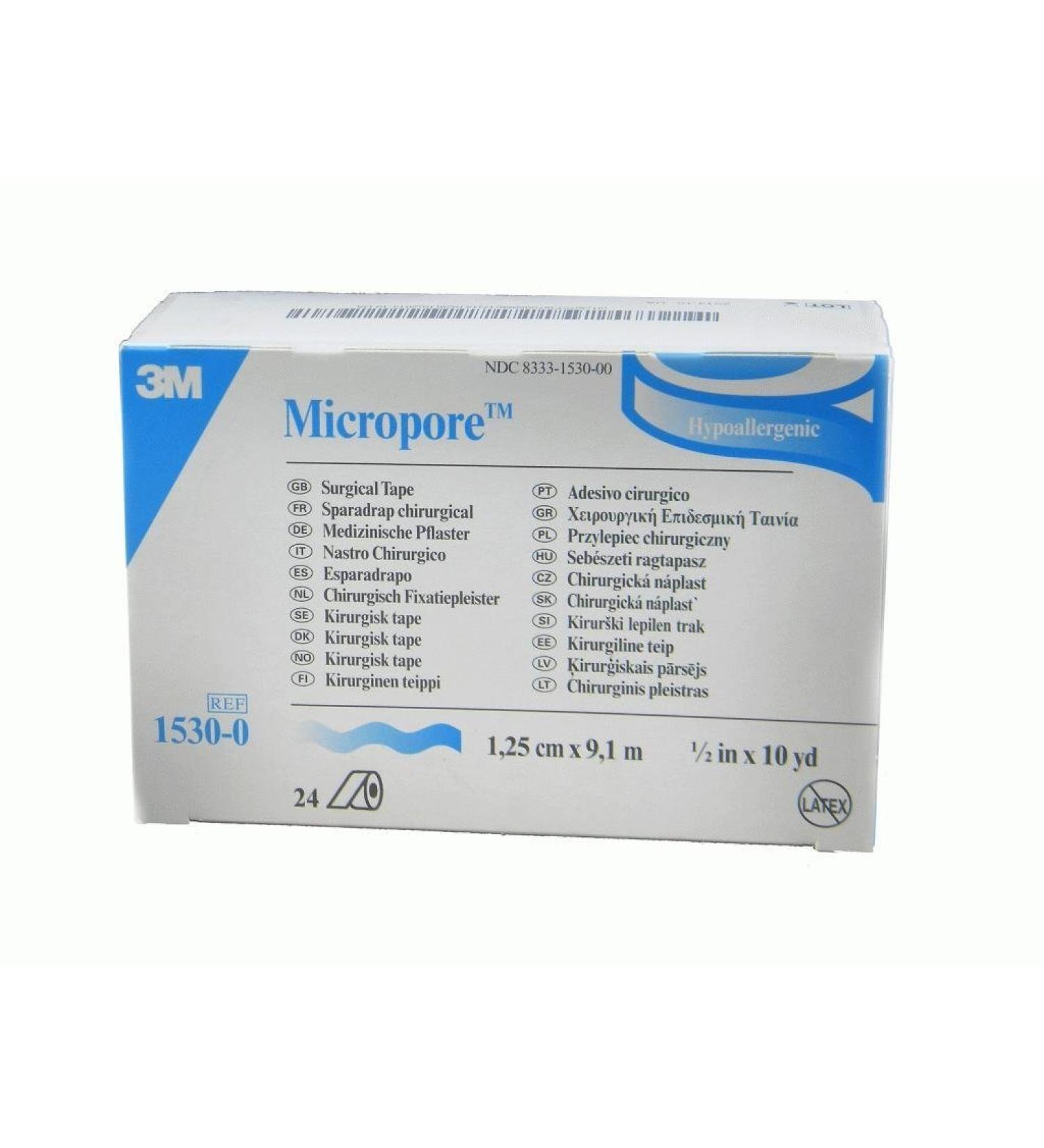 3M Micropore Paper Tape - White 1/2" Wide - 6 Rolls