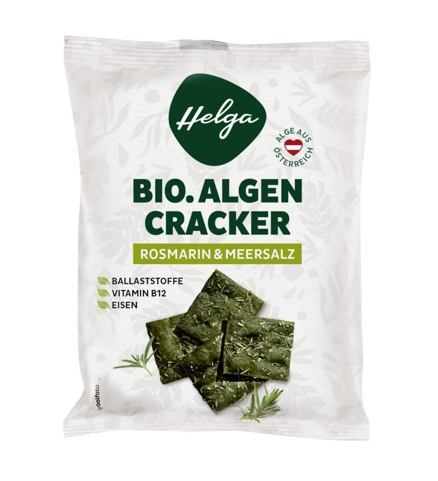 HELGA Organic Seaweed Crackers with Rosemary and Sea Salt - 12 x 45 g