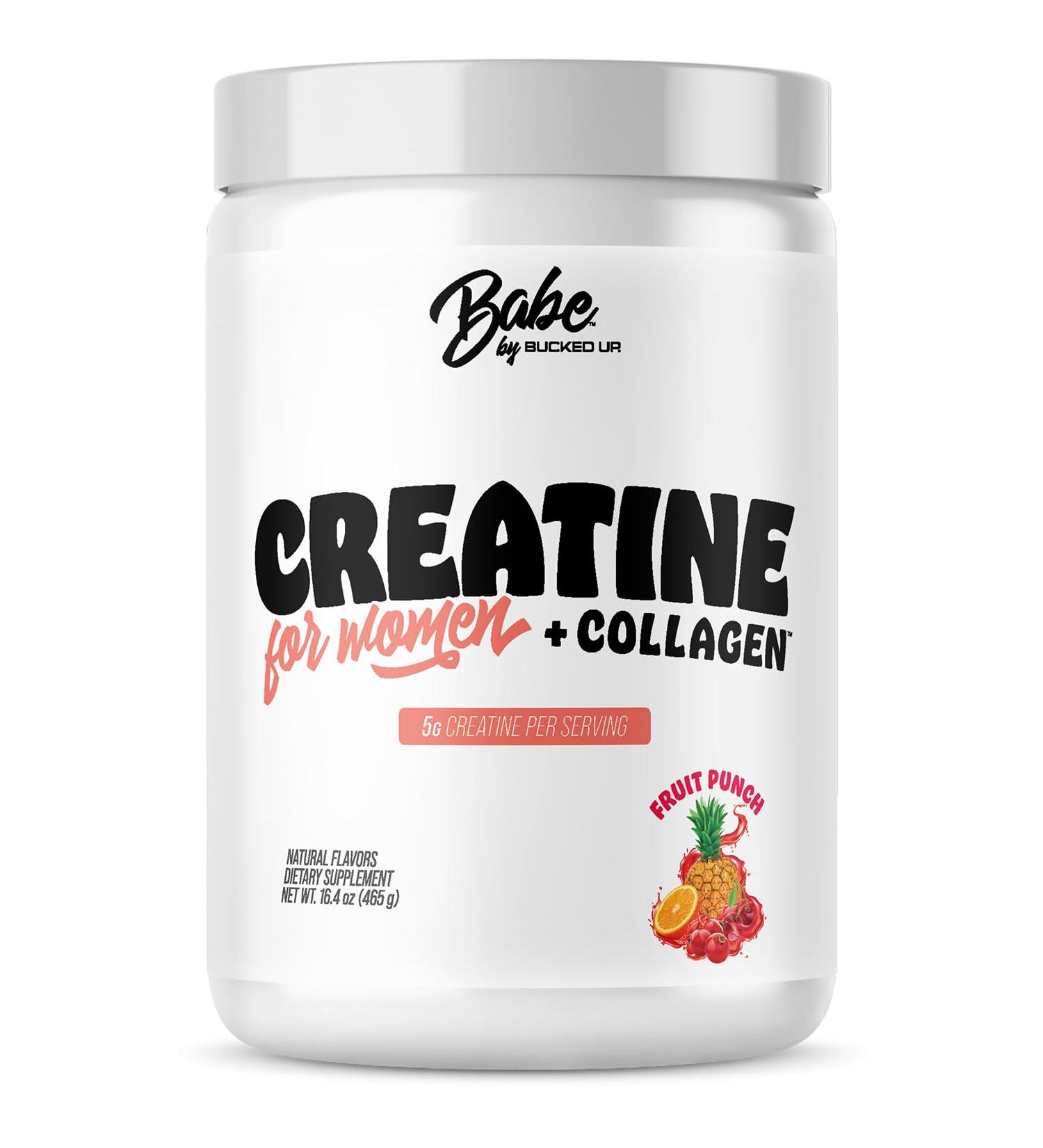 Bucked Up Creatine + Collagen for Women Essentials (50 Servings) - Fruit Punch - Buy Online on GoSupps.com