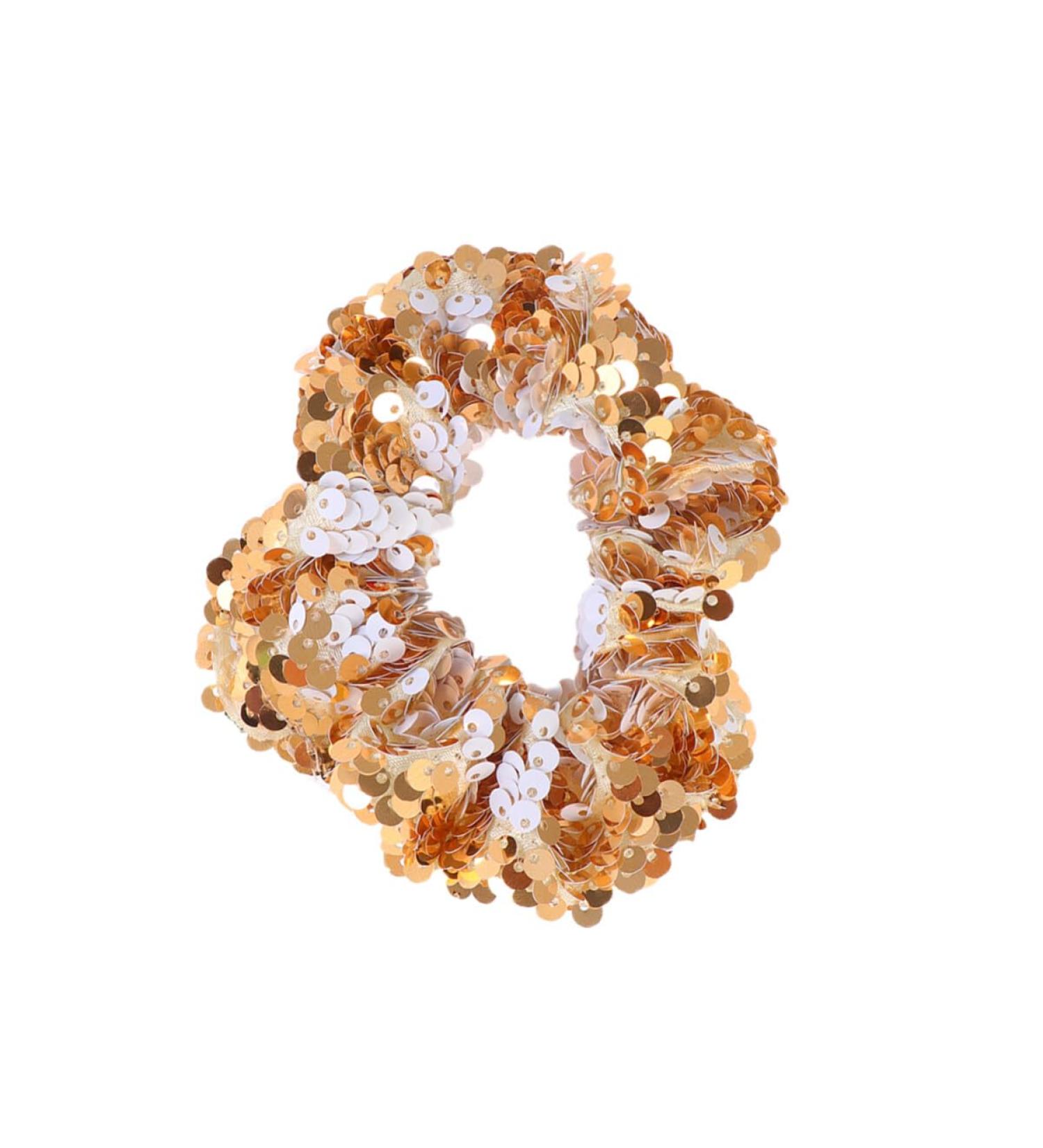Amosfun Golden Hair Glitter Seedlets Scrunchy Holder - Elastic Hair Bands for Girls & Women - Buy Online on GoSupps.com