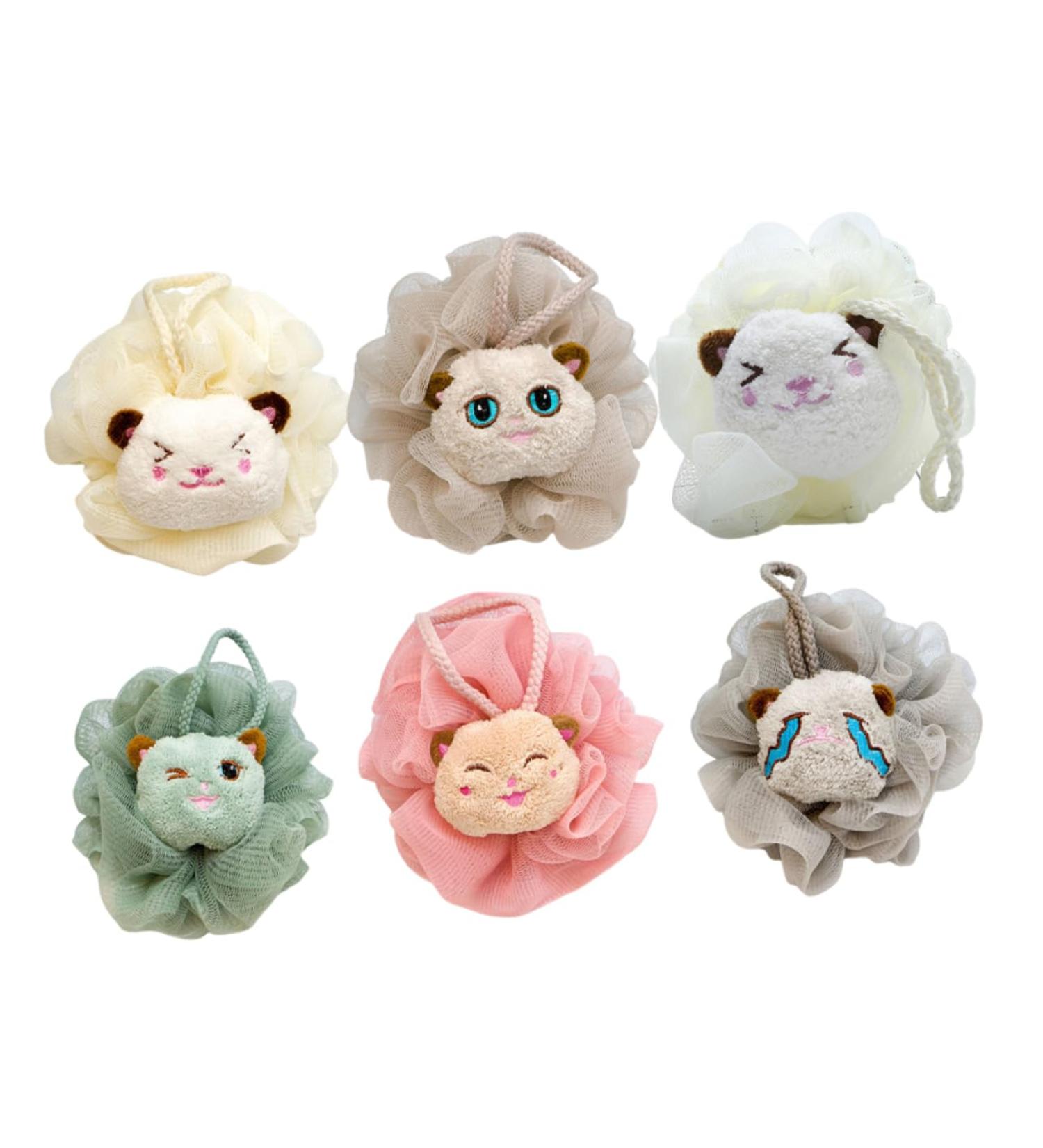6pcs Cartoon Bath Balls - Lovely Shower Scrubbers & Bubble Makers | Perfect Foaming Bath Tools for Relaxation - Buy Online on GoSupps.com