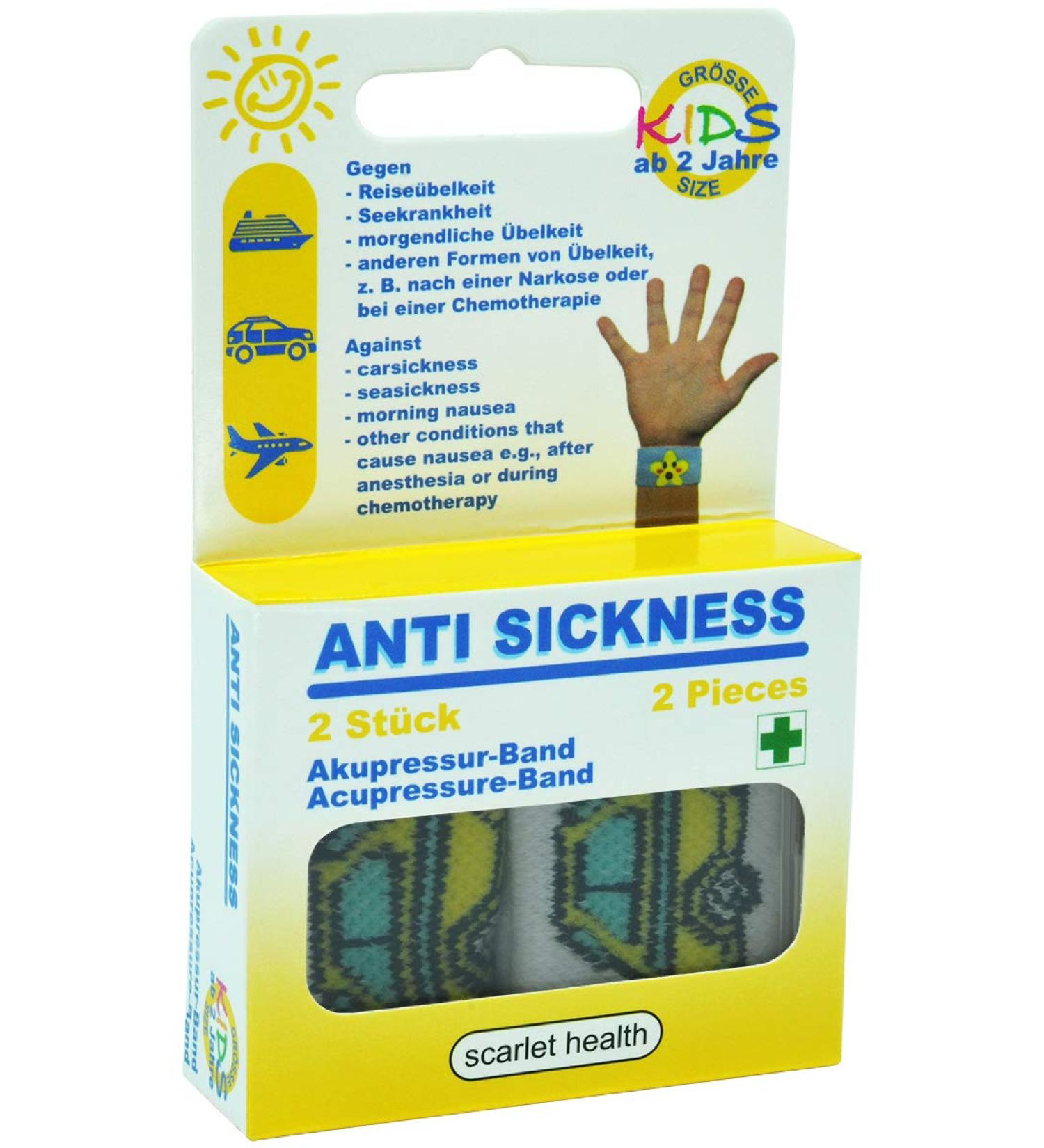 Scarlet Health Acupressure Bands for Nausea & Seasickness | Anti-Nausea Wrist Bands for Adults & Children | 1 Pair with 2 Elastic Straps - Sea Design - Buy Online on GoSupps.com