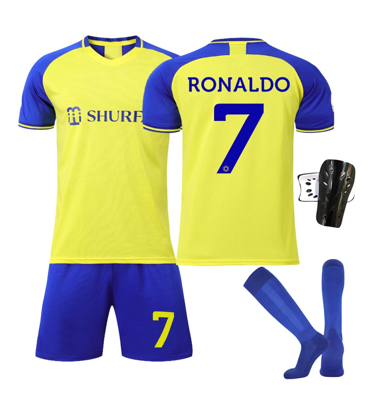 Ronronner No. 7 Yellow Football Jersey Set for Kids & Adults | Short-Arm Jersey with Shorts & Socks Perfect for Young Fans! - Buy Online on GoSupps.com