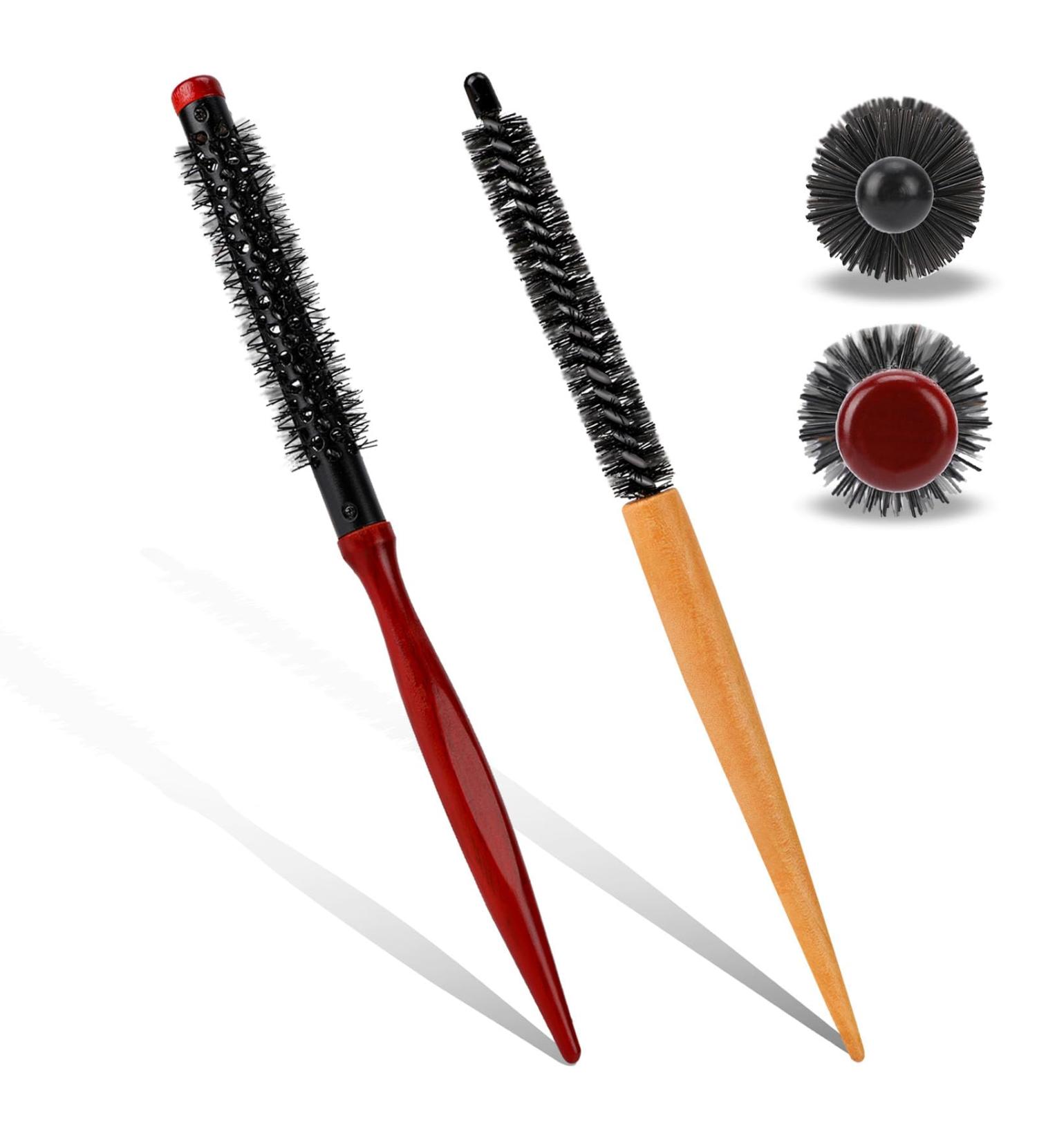 Buy 2-Piece Mini Round Brush Set | Professional Hairbrush & Mini Hair Dryer Brush for Thin Hair | Perfect for Ponytails & Beards | Red & Yellow - Buy Online on GoSupps.com